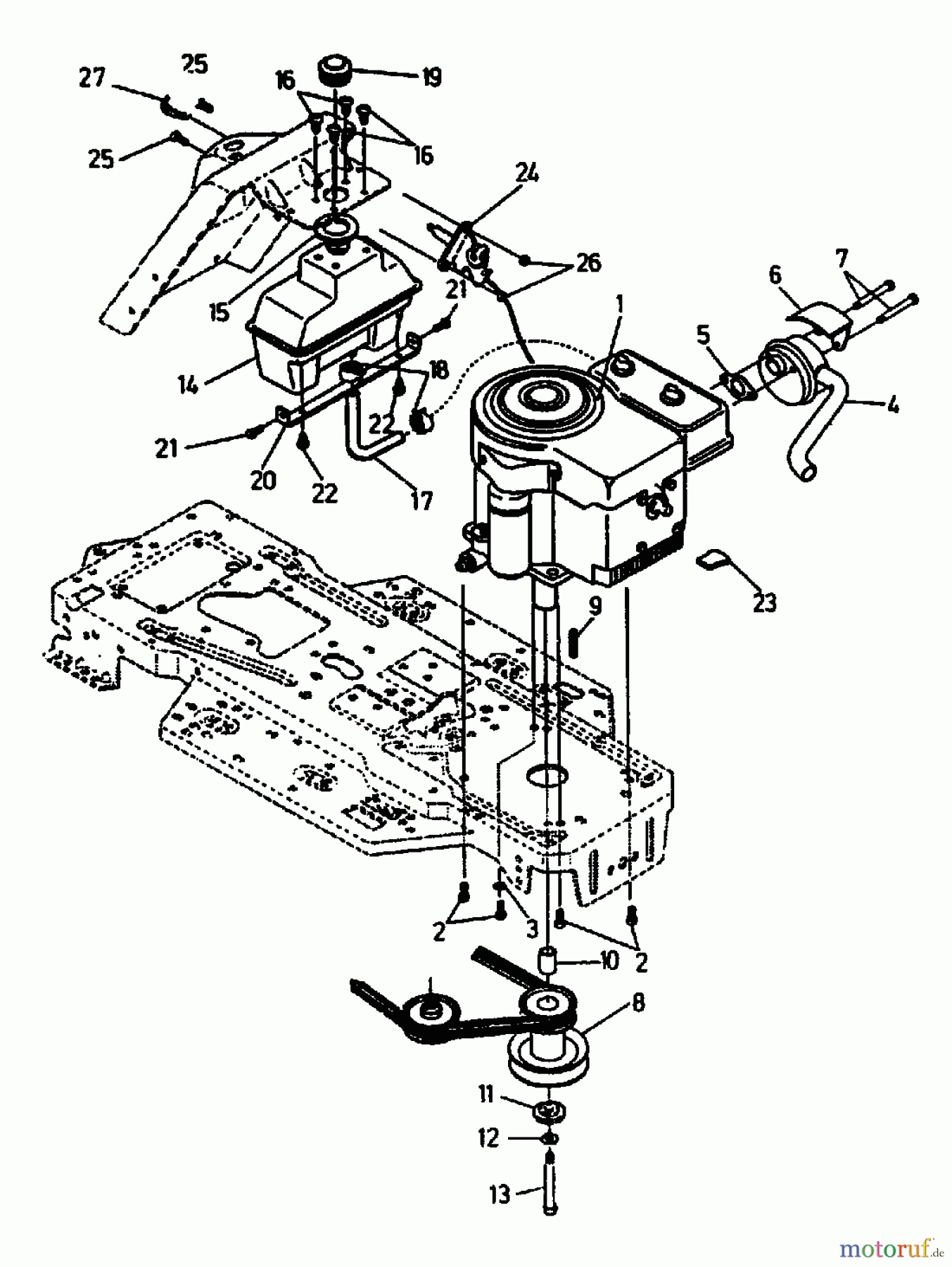  Gutbrod Rasentraktoren RSB 100-12 04015.02  (1992) Motorkeilriemenscheibe