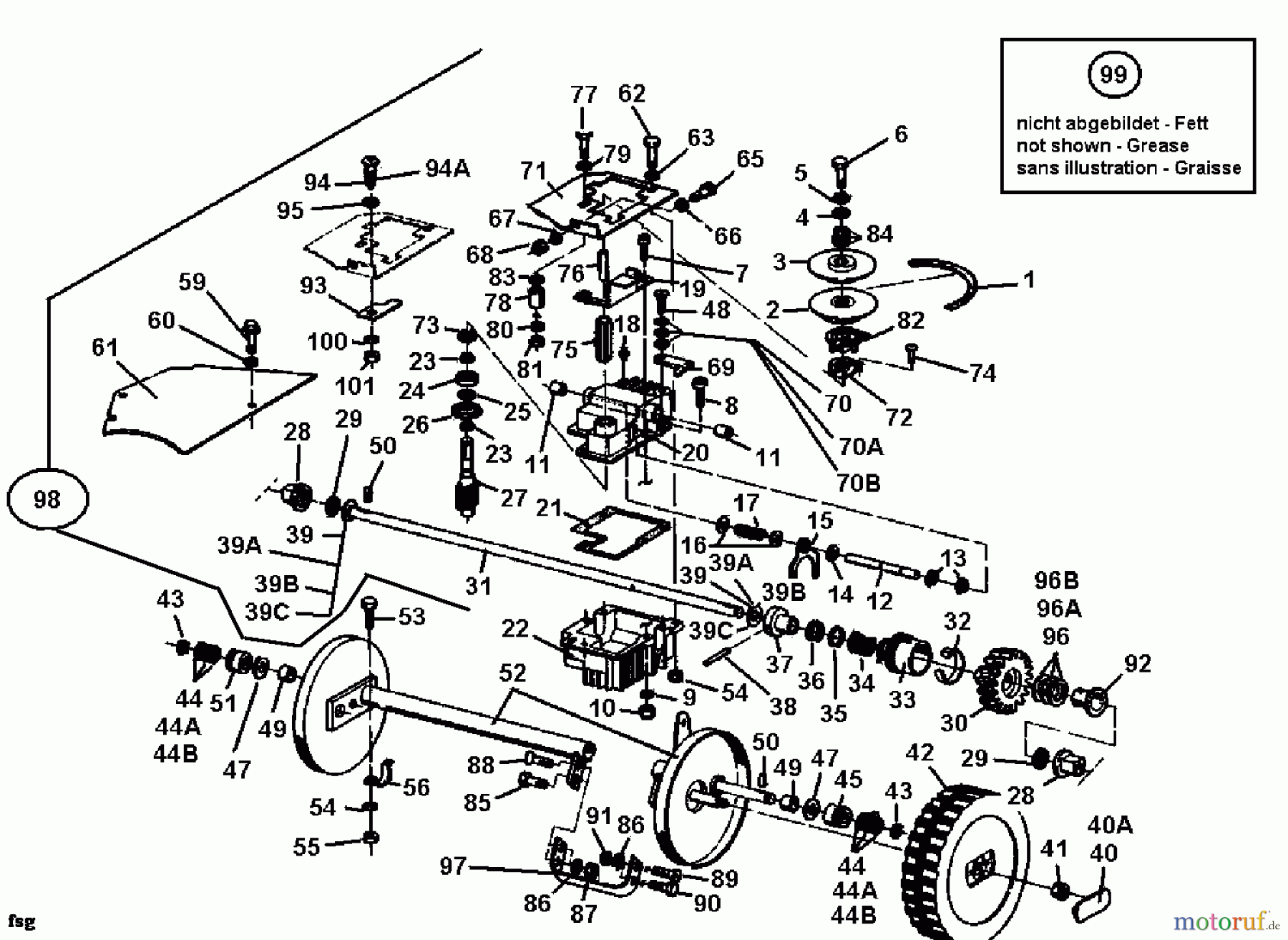  Gutbrod Motormäher mit Antrieb MH 534 RV 04007.02  (1992) Getriebe