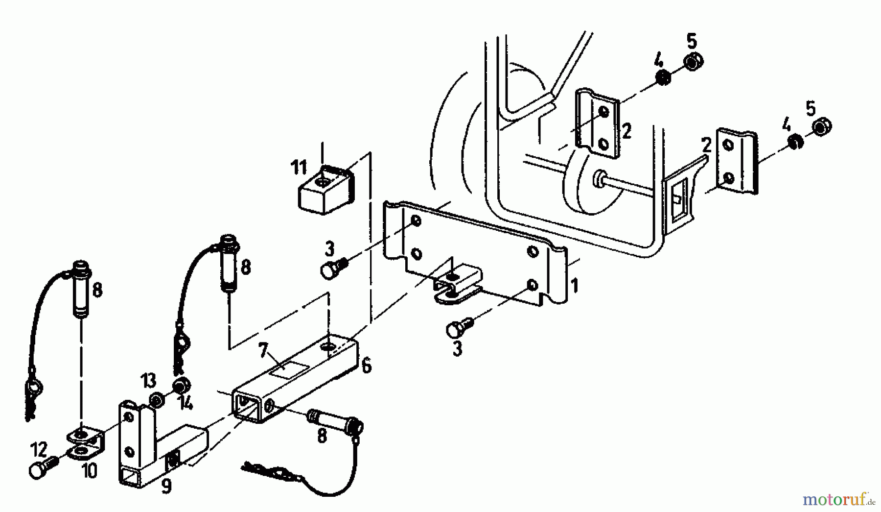  MTD Zubehör Zubehör Garten- und Rasentraktoren Anhängekupplung AKS 04013.01  (1993) Anhängekupplung