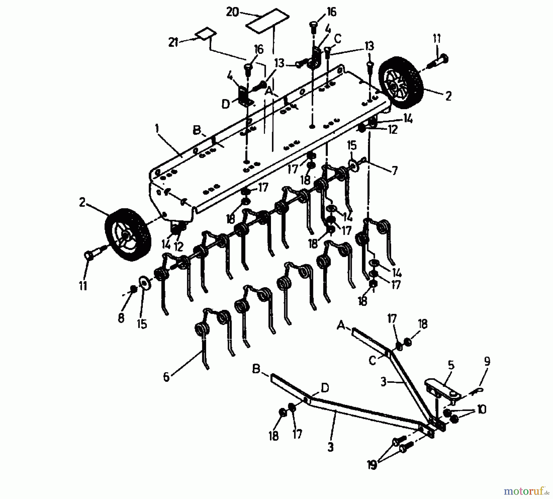  MTD Zubehör Zubehör Garten- und Rasentraktoren Rasenlüfter RSK 100 04012.05  (1993) Grundgerät