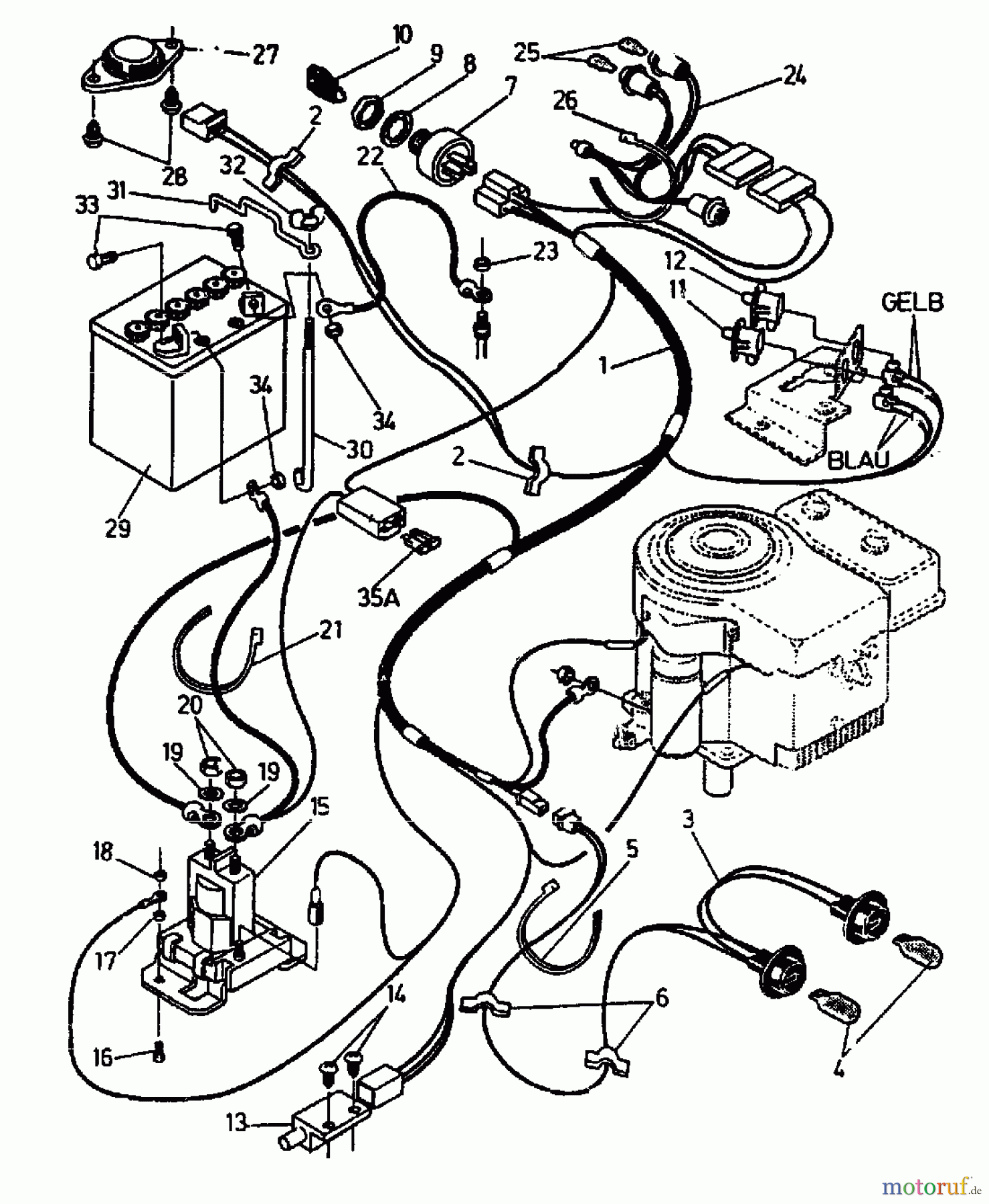  Gutbrod Rasentraktoren RSB 100-12 04015.02  (1993) Elektroteile