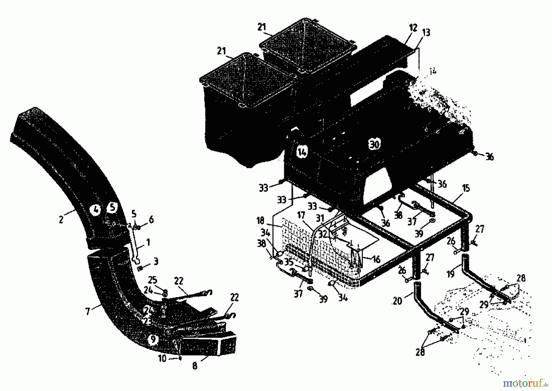  MTD Zubehör Zubehör Garten- und Rasentraktoren Grasfangvorrichtung GFE 100-12 04015.04  (1992) Grasfangkorb