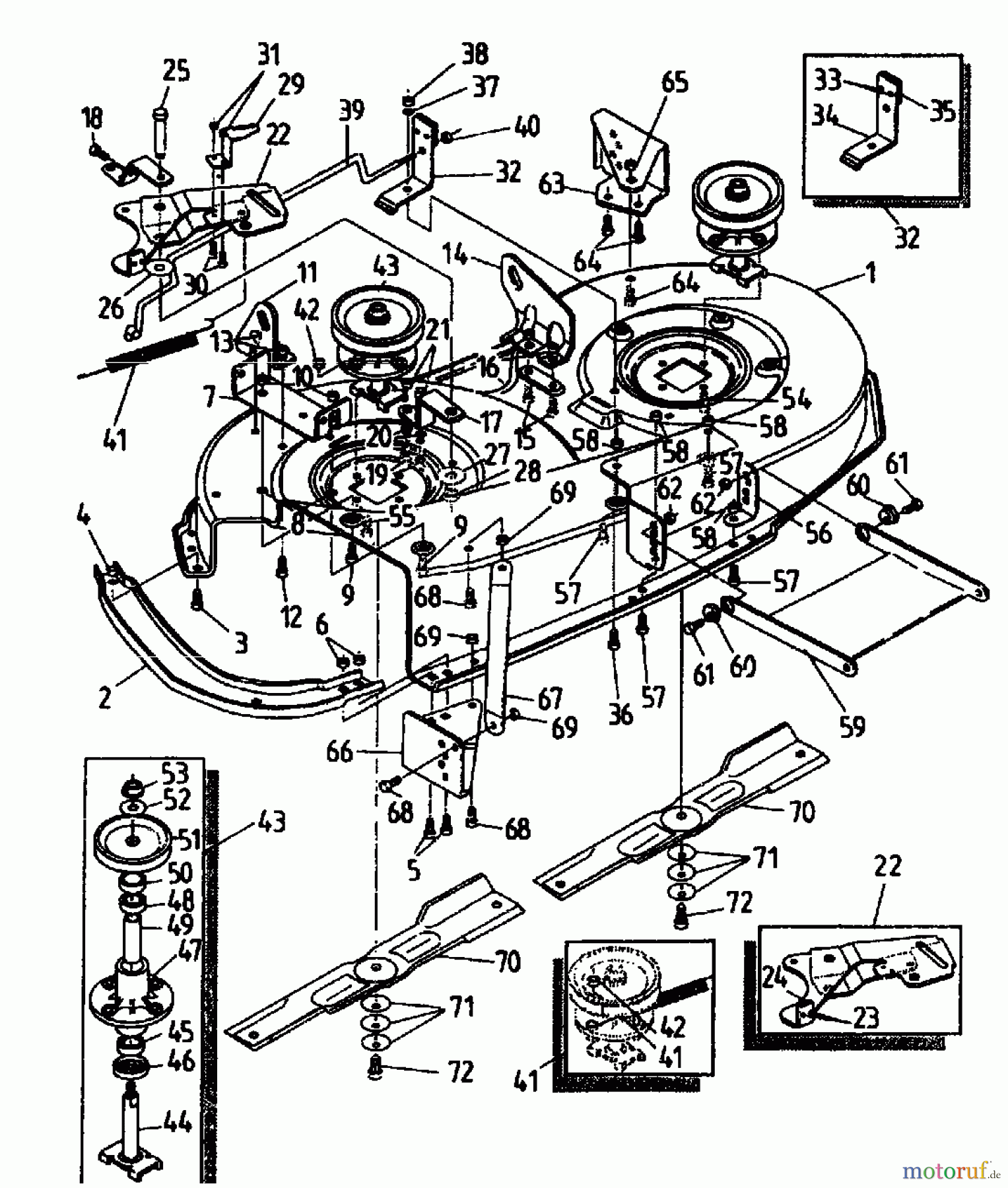  Gutbrod Rasentraktoren RSB 100-12 00097.05  (1994) Mähwerk 100cm
