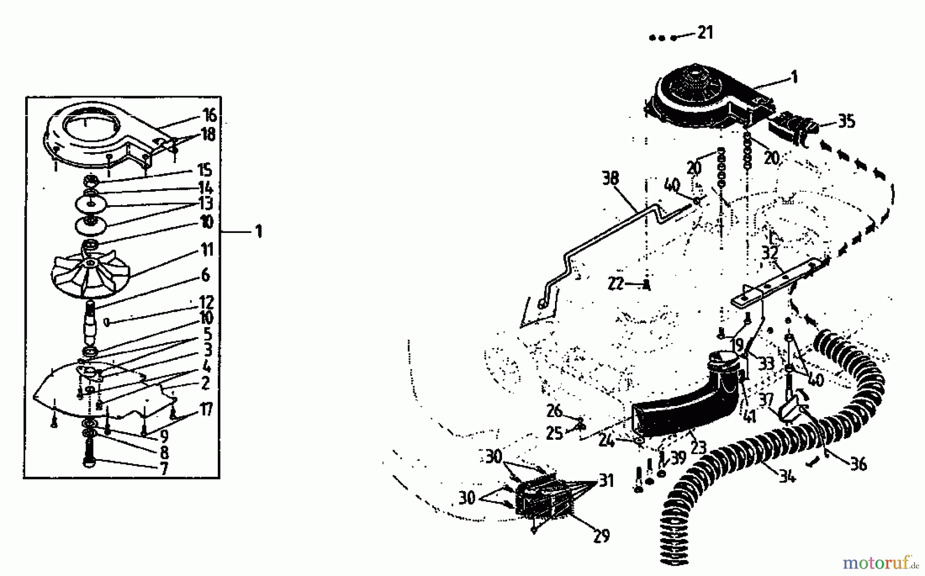  Gutbrod Rasentraktoren RSB 100-12 04015.02  (1993) Gebläsevorrichtung