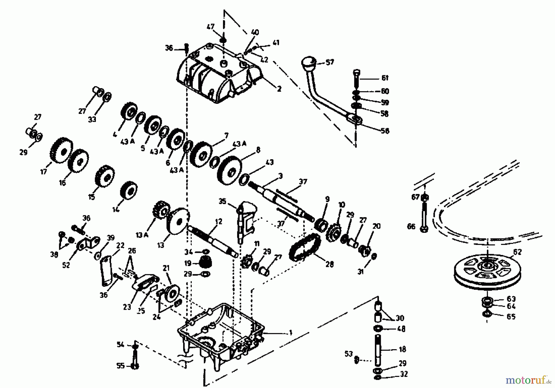  Gutbrod Rasentraktoren Sprint 1002 E 02840.08  (1994) Getriebe