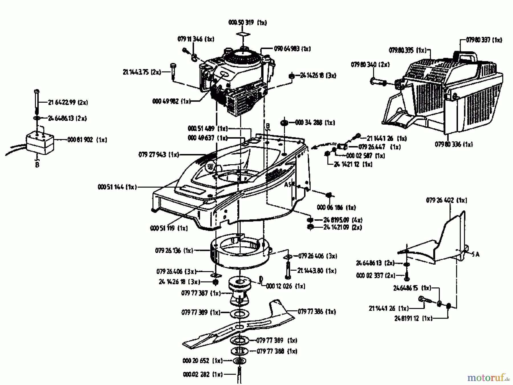  Gutbrod Motormäher mit Antrieb HB 48 REL 02815.02  (1994) Grundgerät