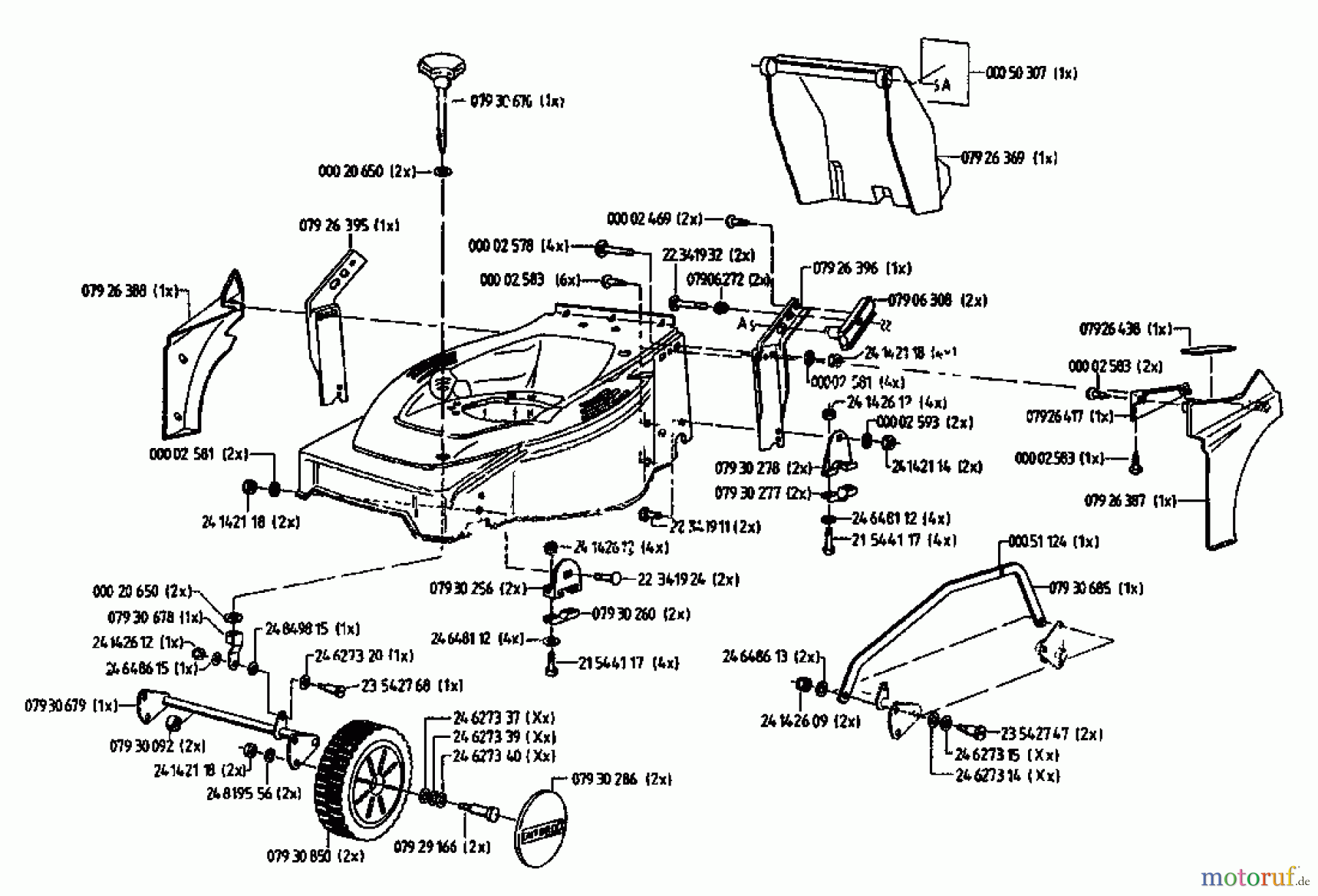  Gutbrod Motormäher mit Antrieb HB 48 REL 02815.02  (1994) Grundgerät