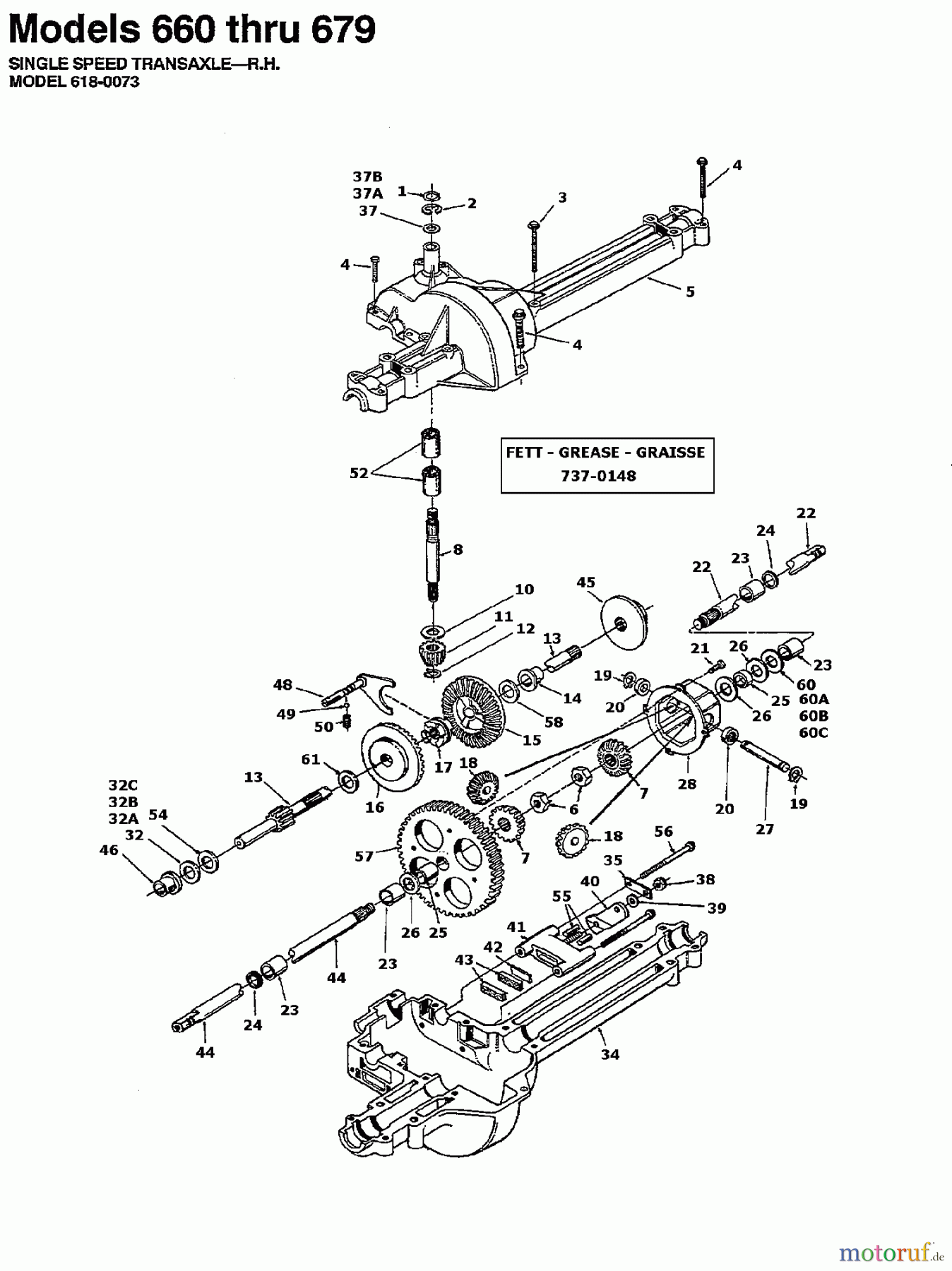  Columbia Rasentraktoren 114/107 134S671G626  (1994) Getriebe