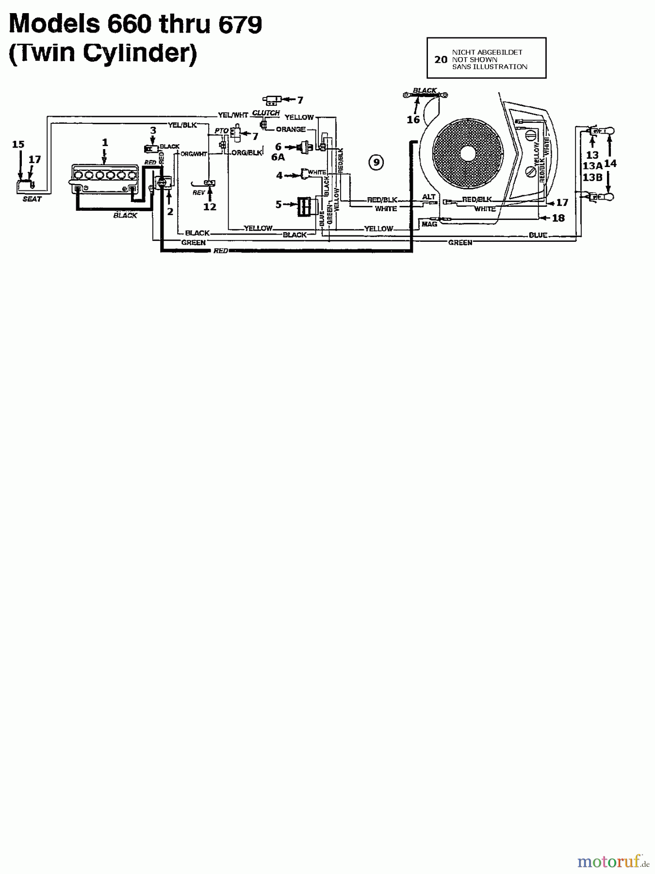  White Rasentraktoren N 676 C 134N676C679  (1994) Schaltplan 2 Zylinder