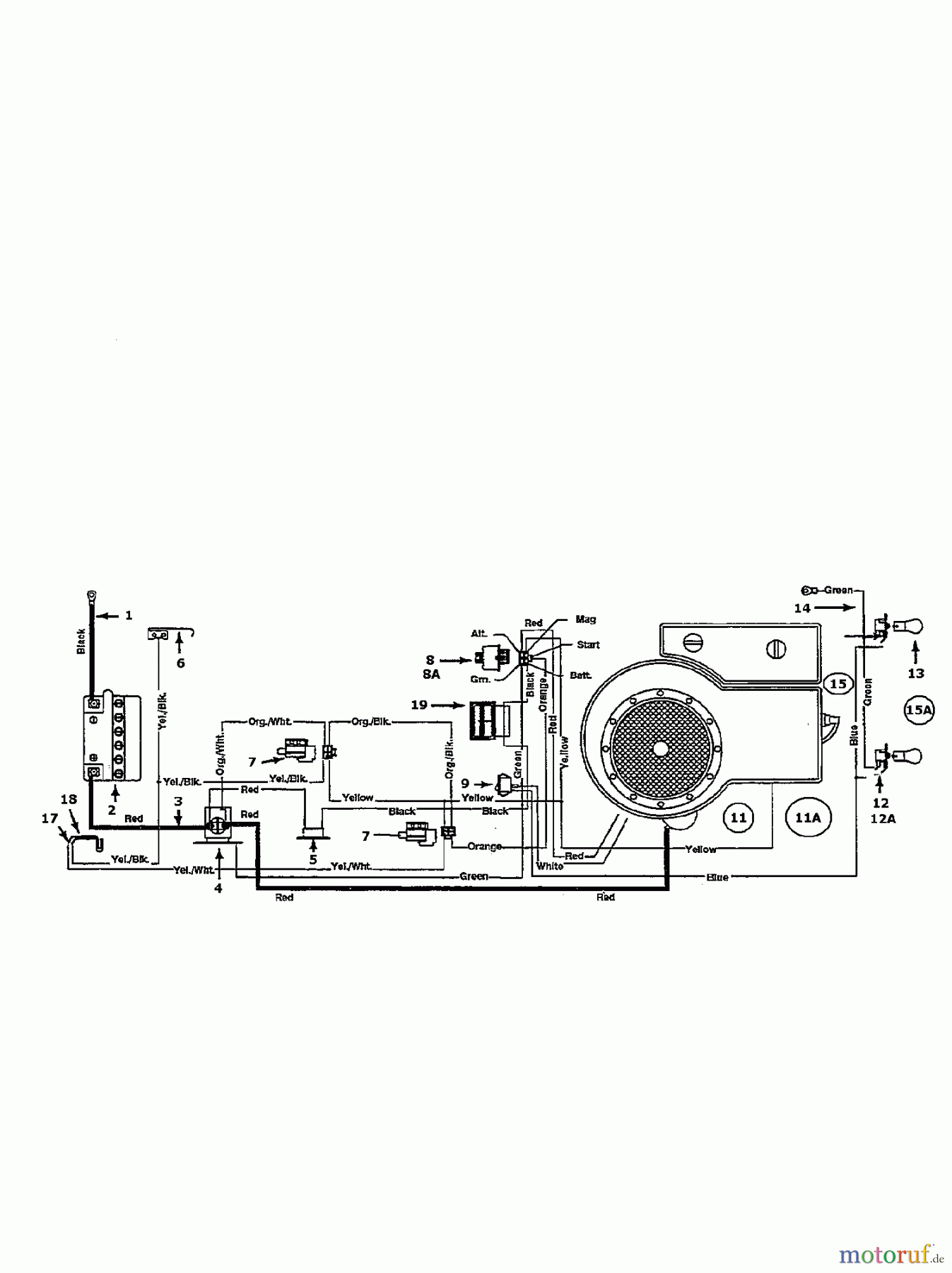  Raiffeisen Rasentraktoren RMS 12-91 135H451E628  (1995) Schaltplan Einzylinder