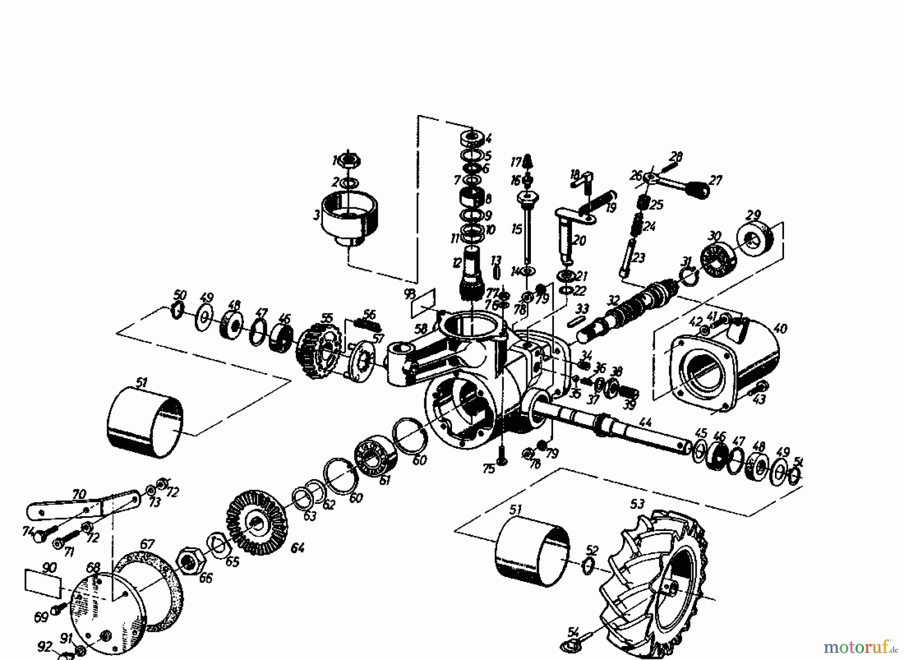  Gutbrod Balkenmäher BM 100-2/G 07508.06  (1995) Getriebe, Räder