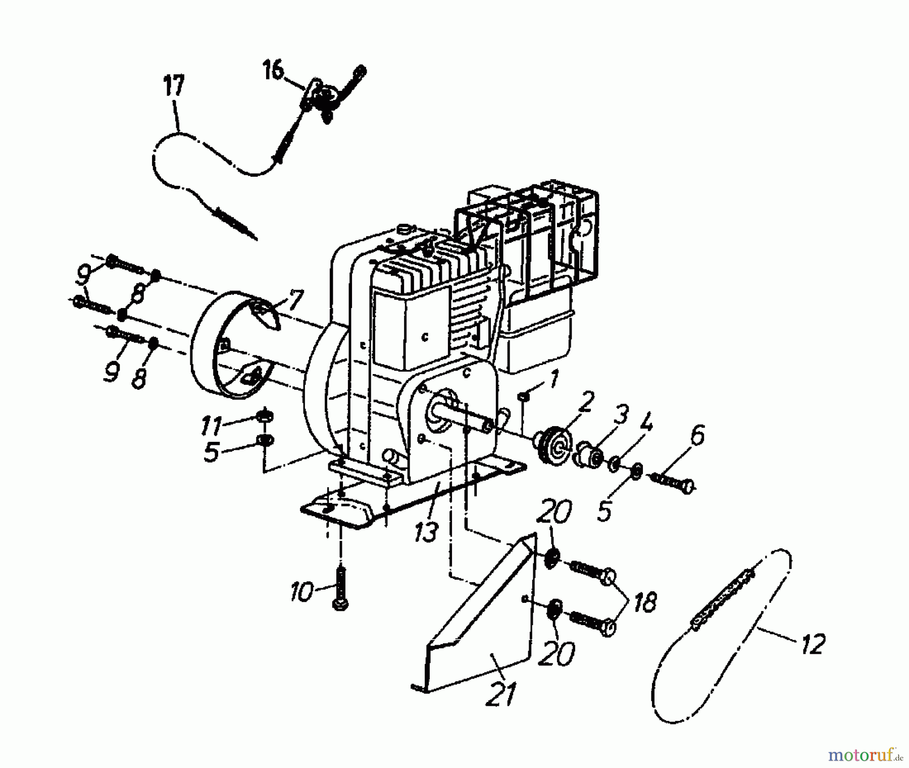  Gutbrod Balkenmäher BM 91 07517.04  (1995) Keilriemen, Motor