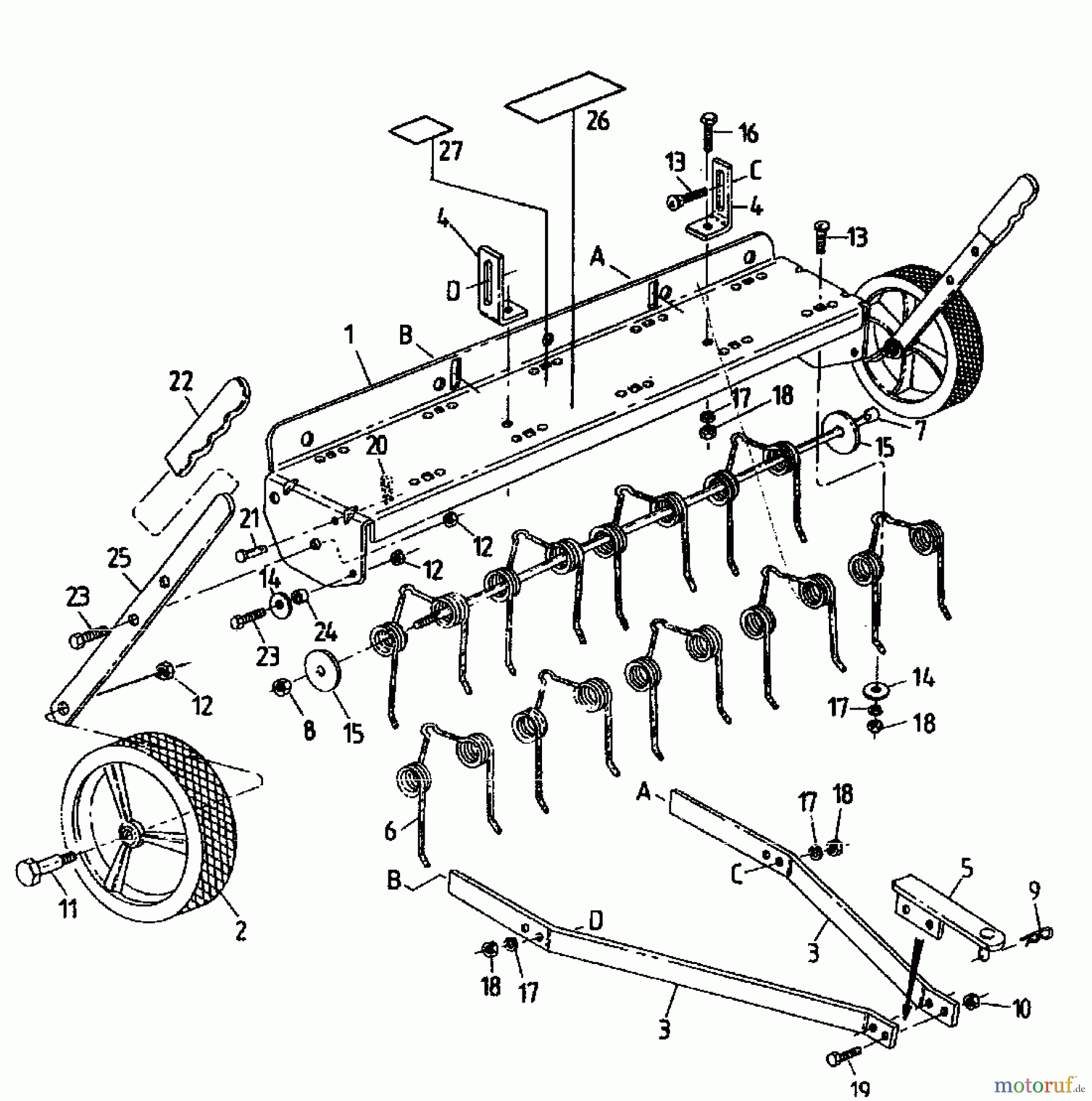  MTD Zubehör Zubehör Garten- und Rasentraktoren Rasenlüfter RSK 100 04012.05  (1995) Grundgerät