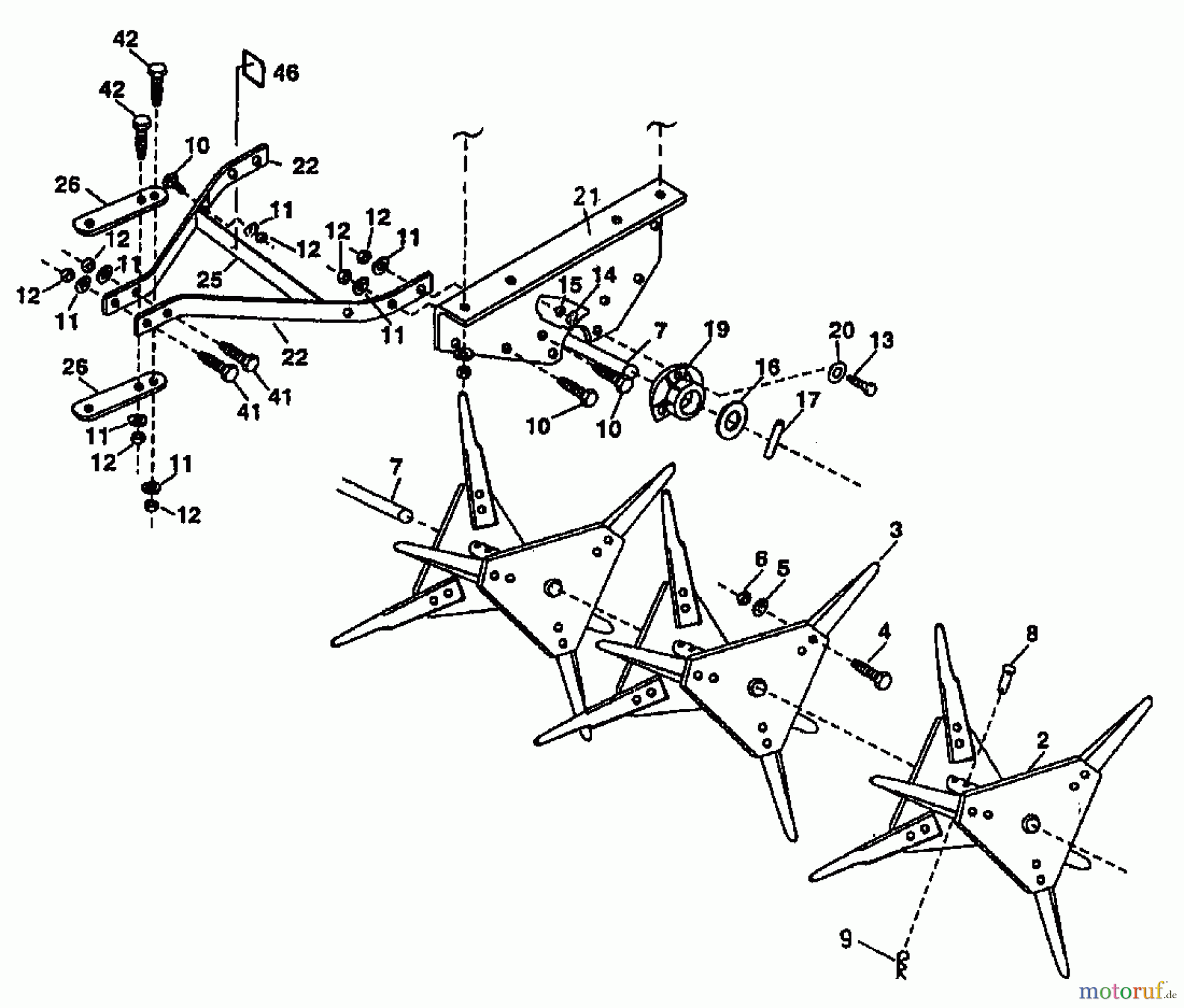  MTD Zubehör Zubehör Garten- und Rasentraktoren Rasenlüfter RL 100-18 04012.02  (1995) Grundgerät