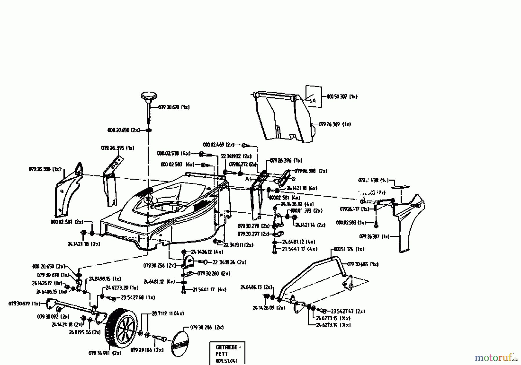  Gutbrod Motormäher mit Antrieb HB 42 RL 04029.01  (1995) Grundgerät