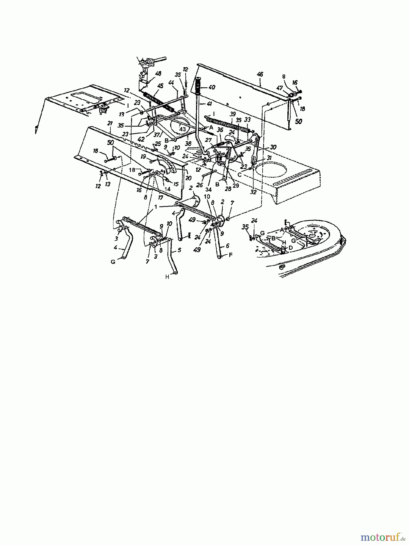  White Rasentraktoren N 676 C 134N676C679  (1994) Mähwerksaushebung