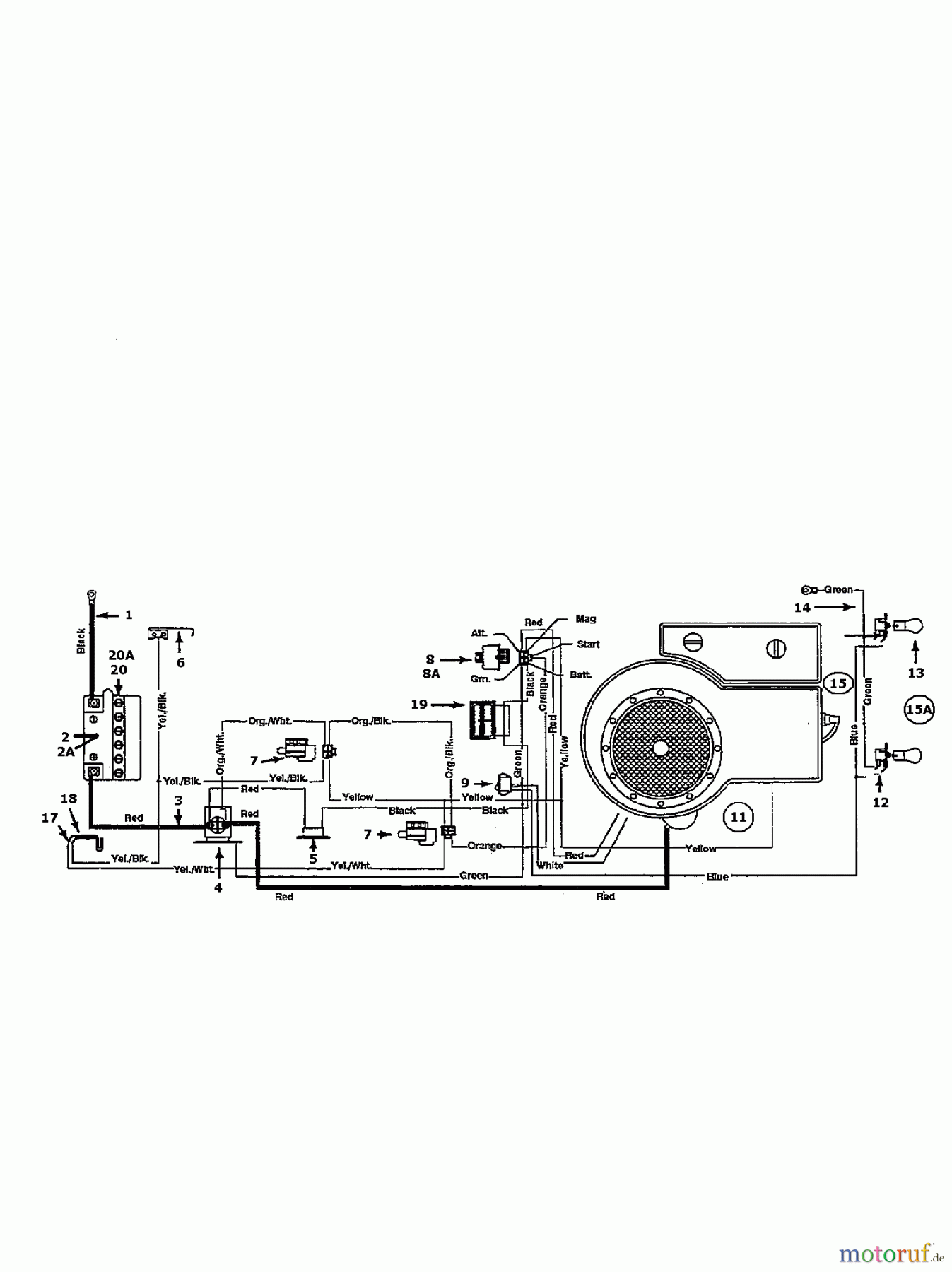  MTD Rasentraktoren B 10 136C451D600  (1996) Schaltplan Einzylinder