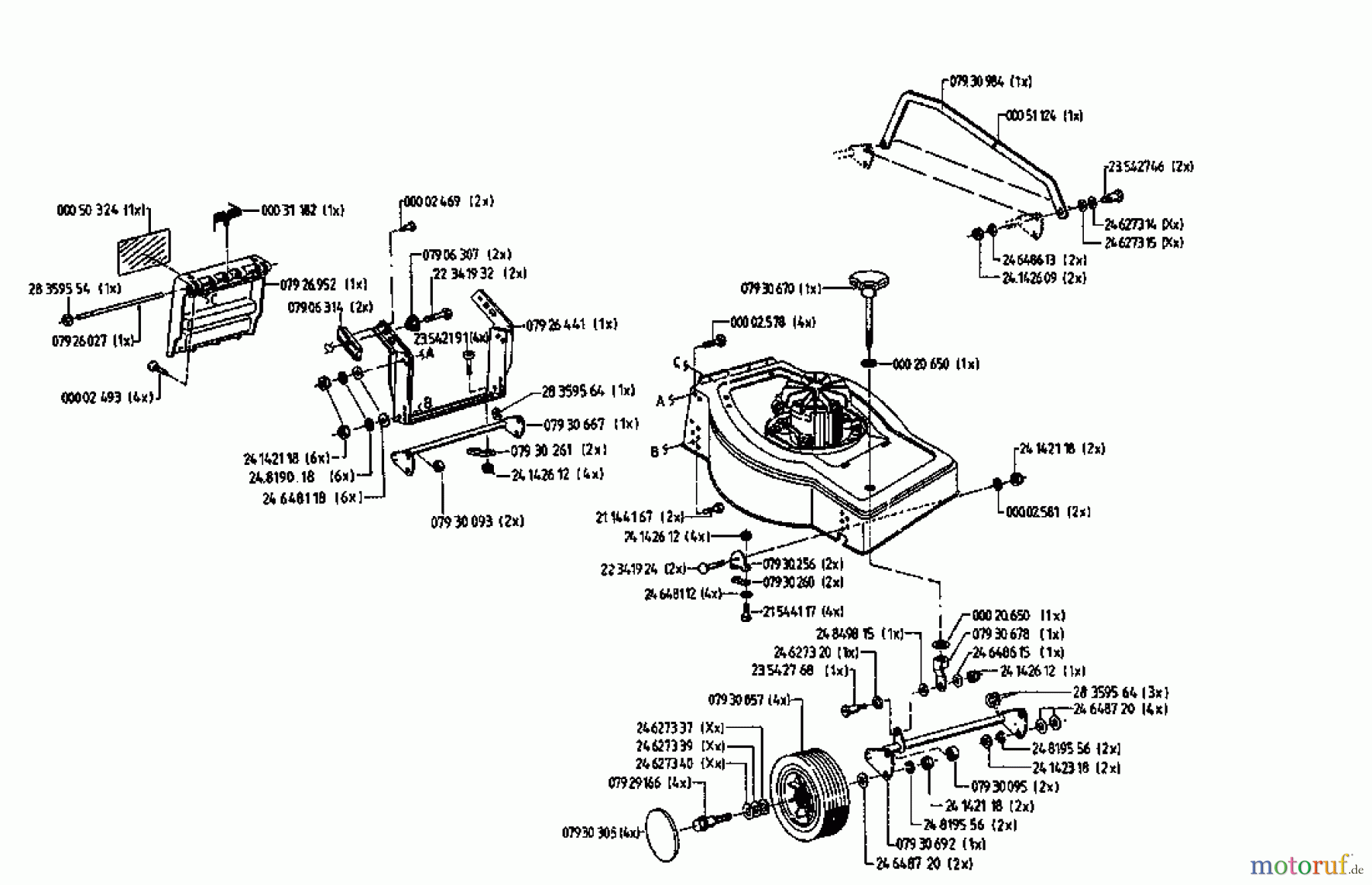  Golf Elektromäher 445 HLES 04032.01  (1996) Grundgerät