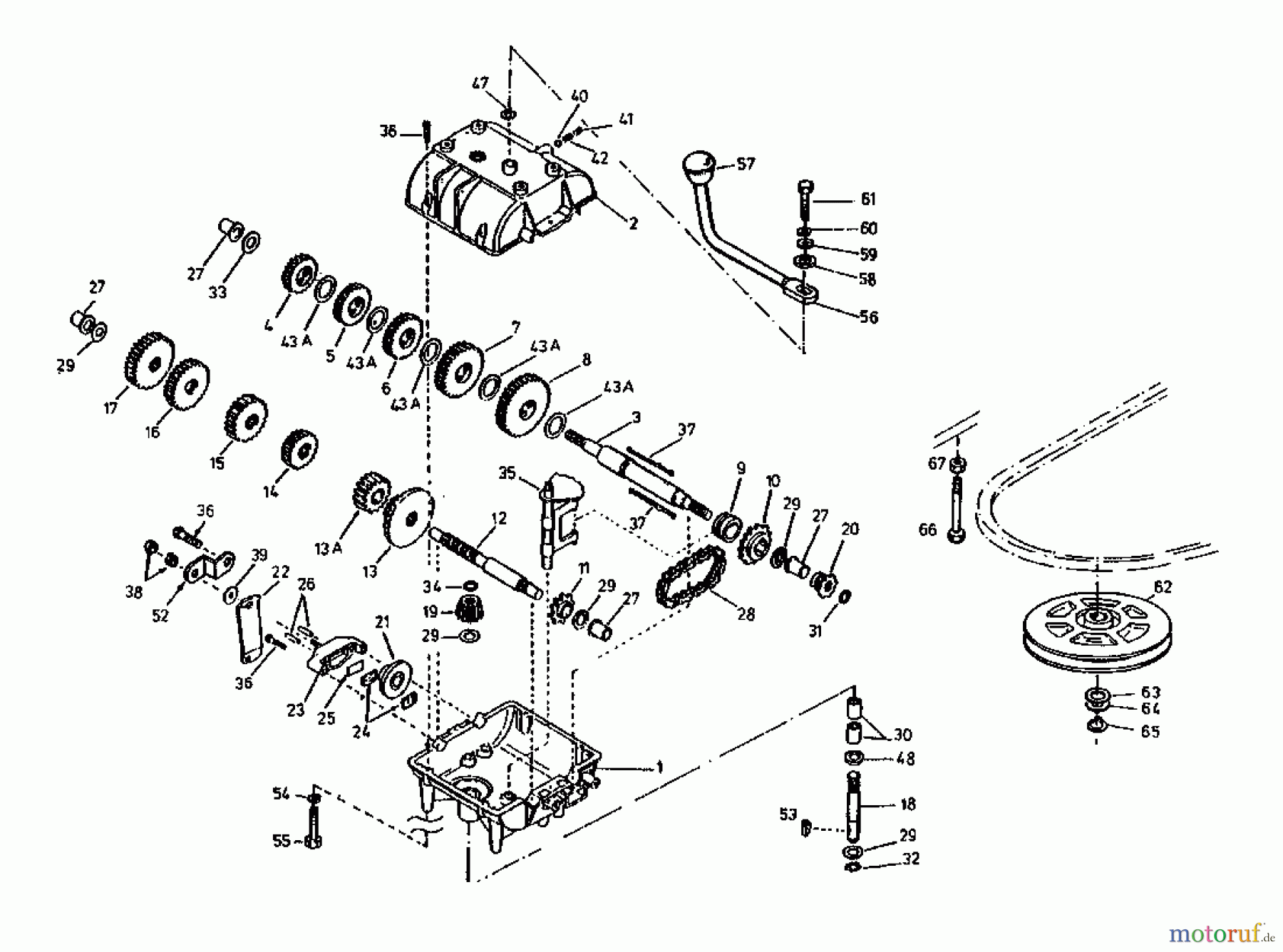  Gutbrod Rasentraktoren Sprint 1002 E 02840.08  (1996) Getriebe