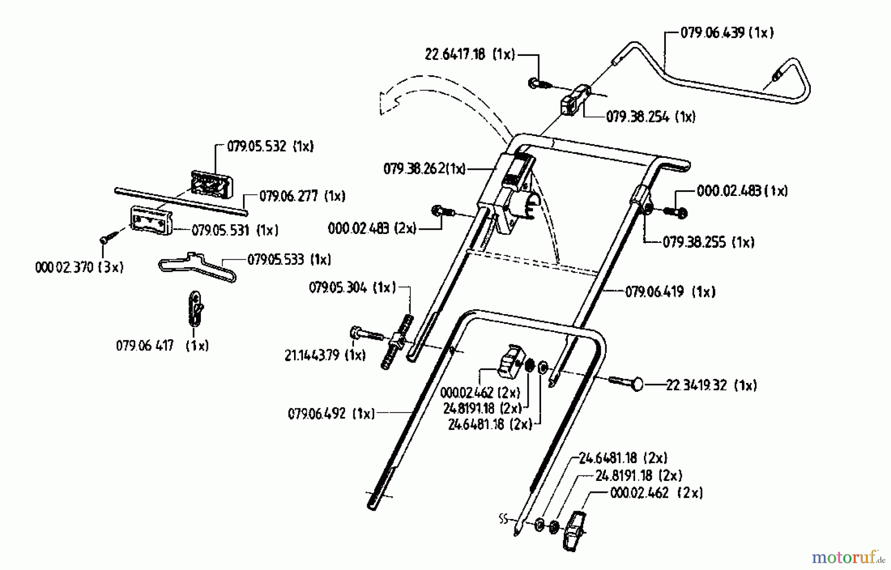  Gutbrod Elektromäher HE 42 L 04030.03  (1996) Holm