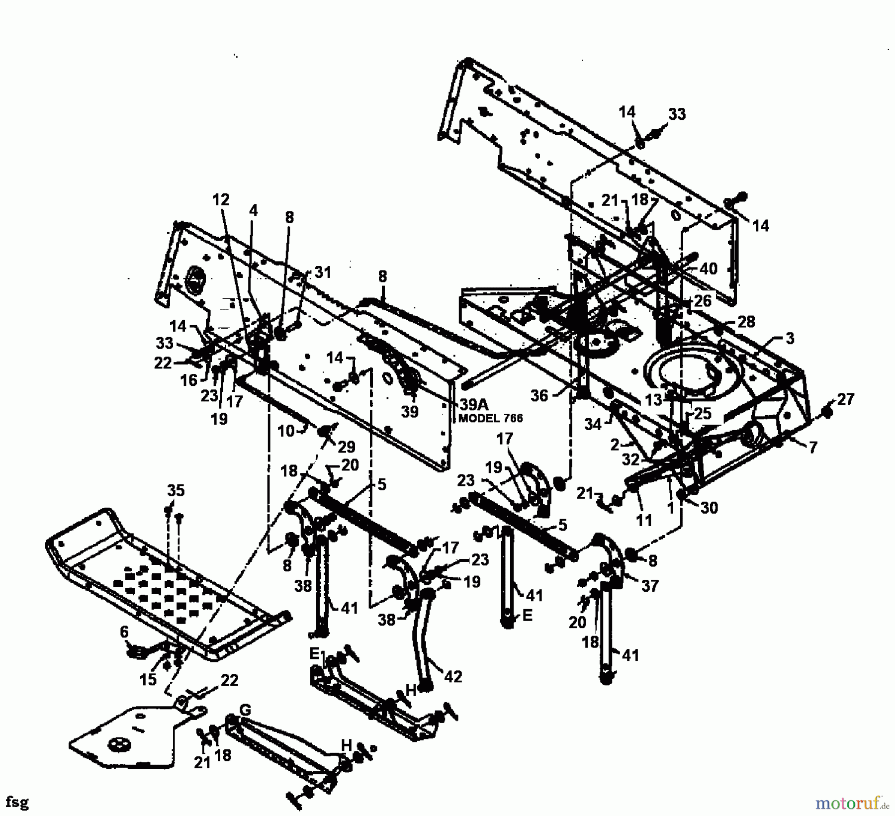  Gutbrod Rasentraktoren Sprint 3000 136T765N604  (1996) Mähwerksaushebung
