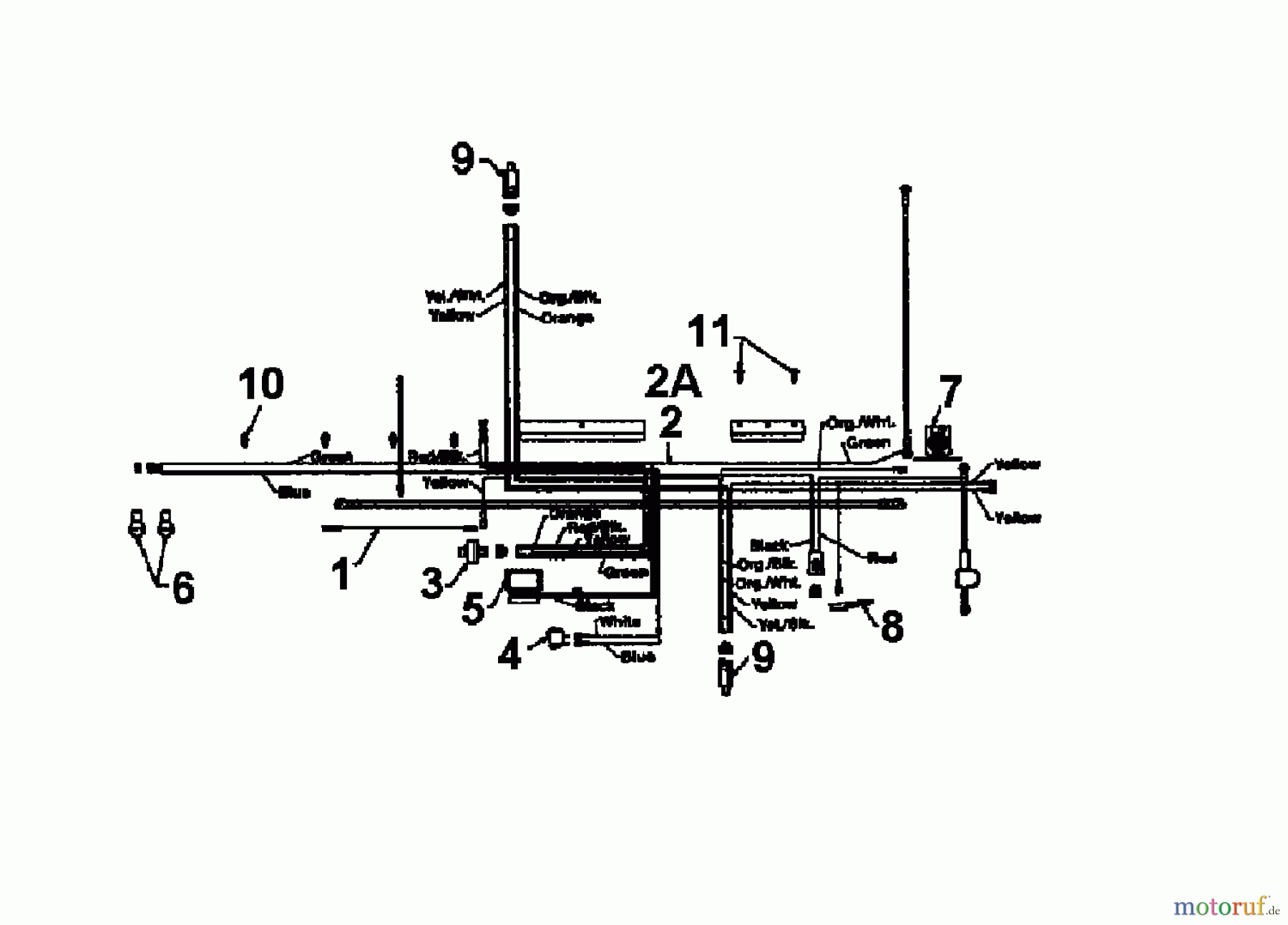  MTD Rasentraktoren B/160 13AM675F678  (1997] Schaltplan Einzylinder