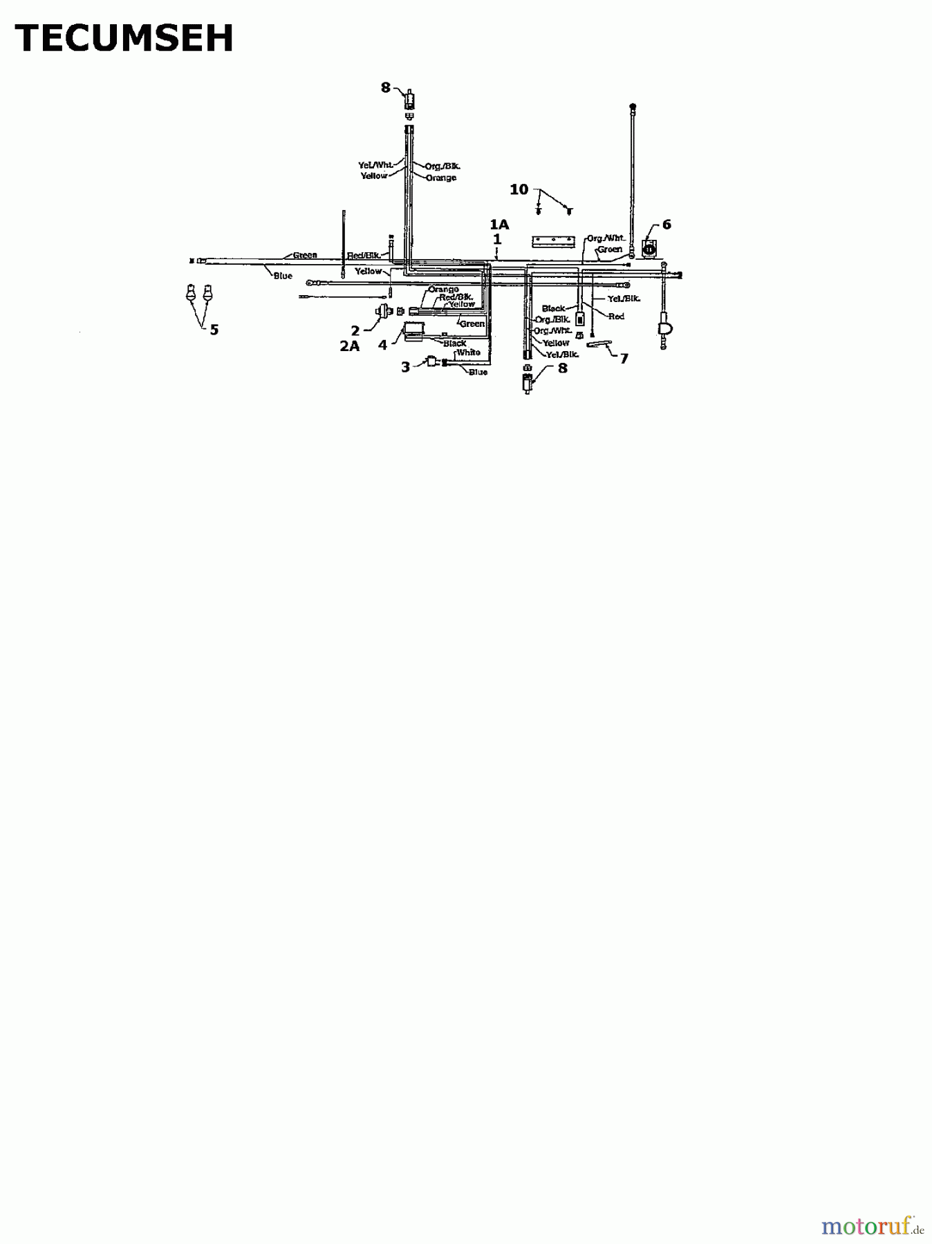  White Rasentraktoren LH 130 13AA696G679  (1999) Schaltplan Tecumseh