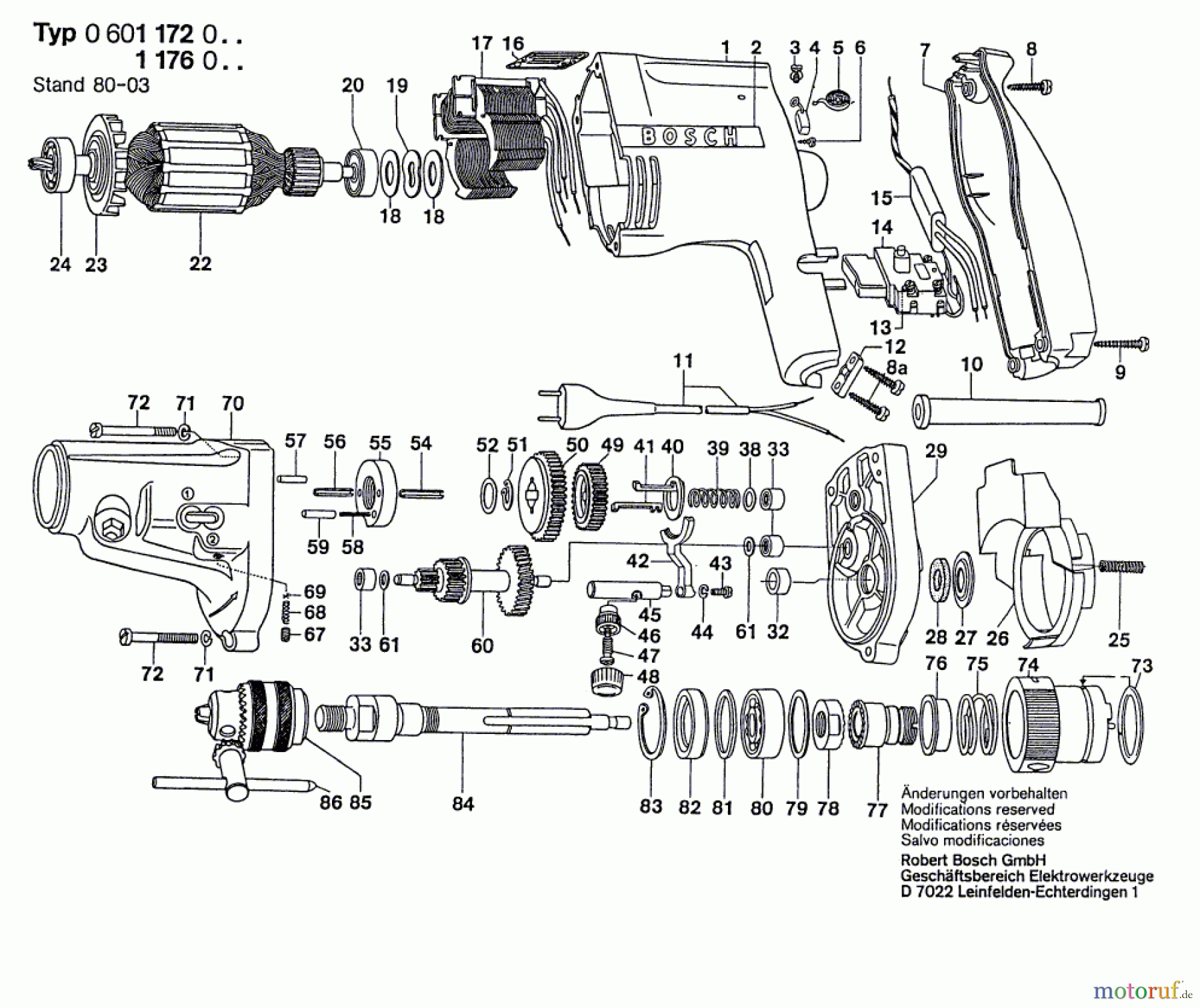  Bosch Werkzeug Schlagbohrmaschine ---- Seite 1