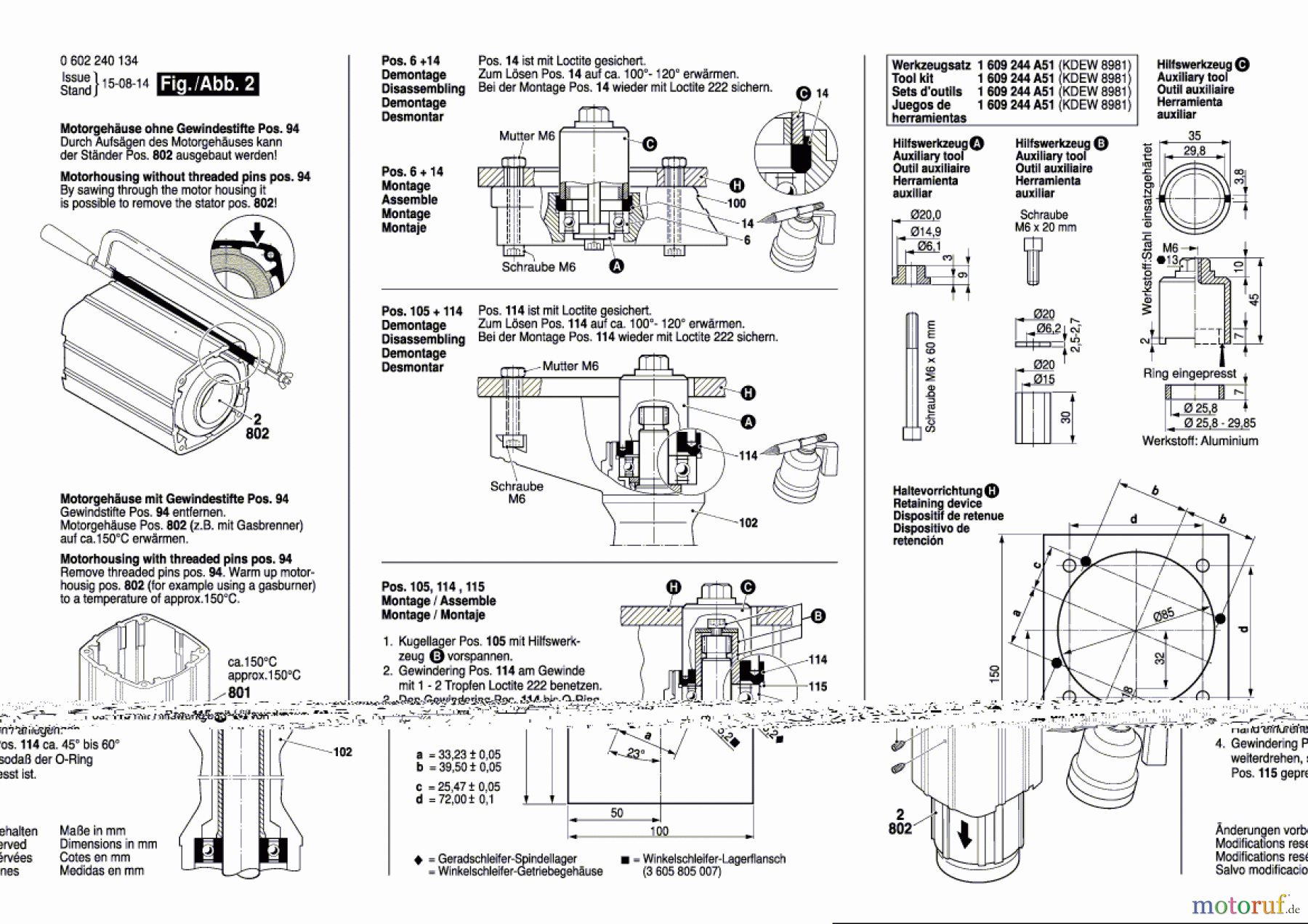  Bosch Werkzeug Hf-Geradschleifer GERADSCHLEIFER ---- Seite 2