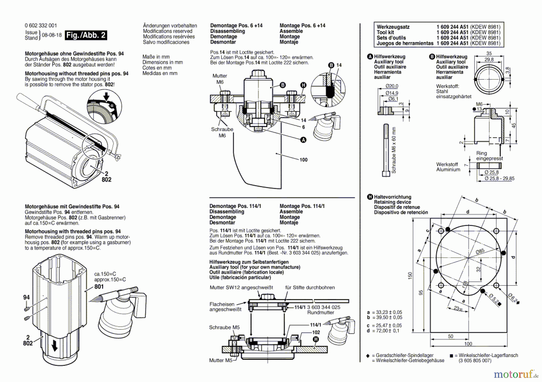  Bosch Werkzeug Hf-Winkelschleifer ---- Seite 2