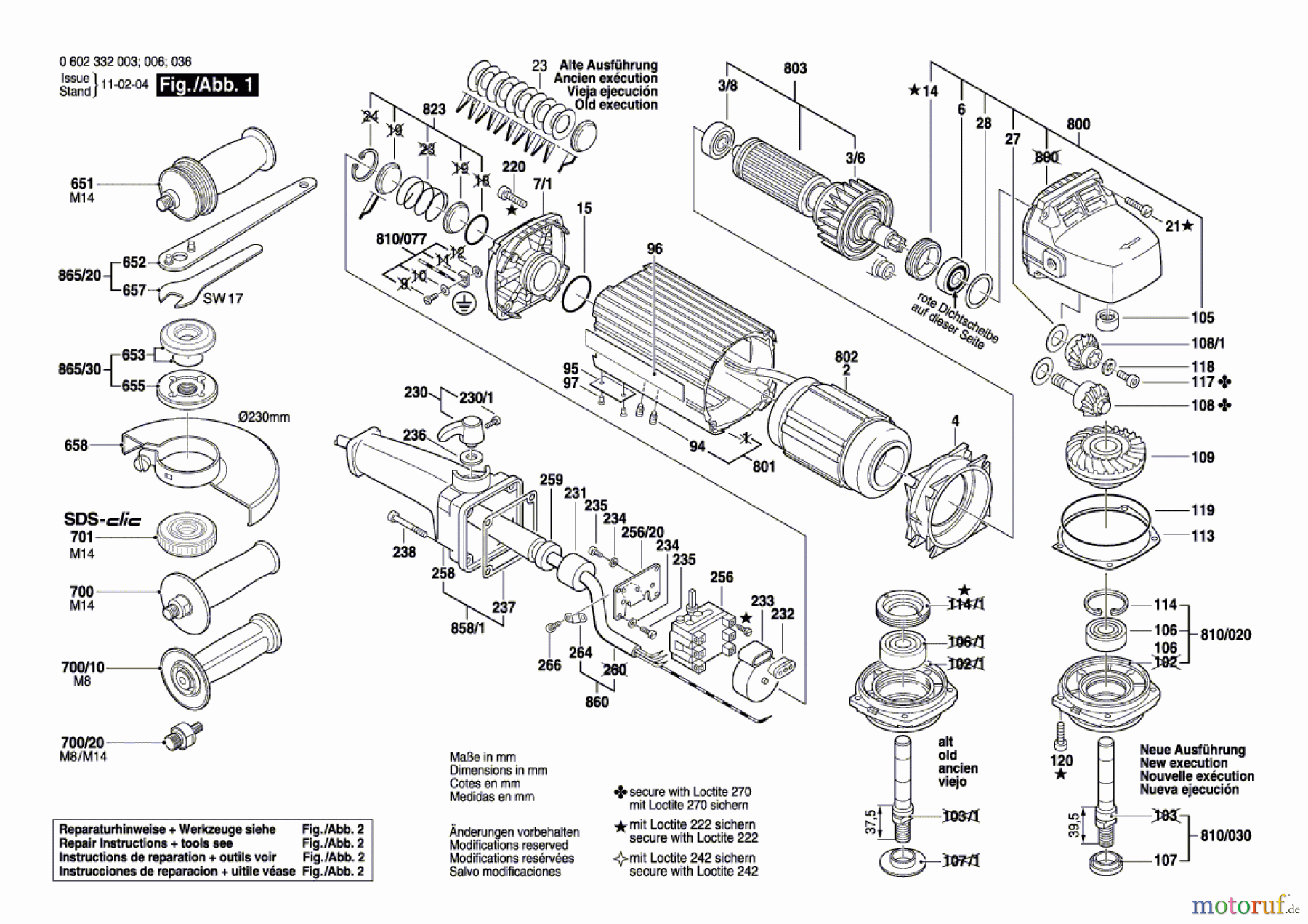  Bosch Werkzeug Flachkopfwinkelschleifer ---- Seite 1