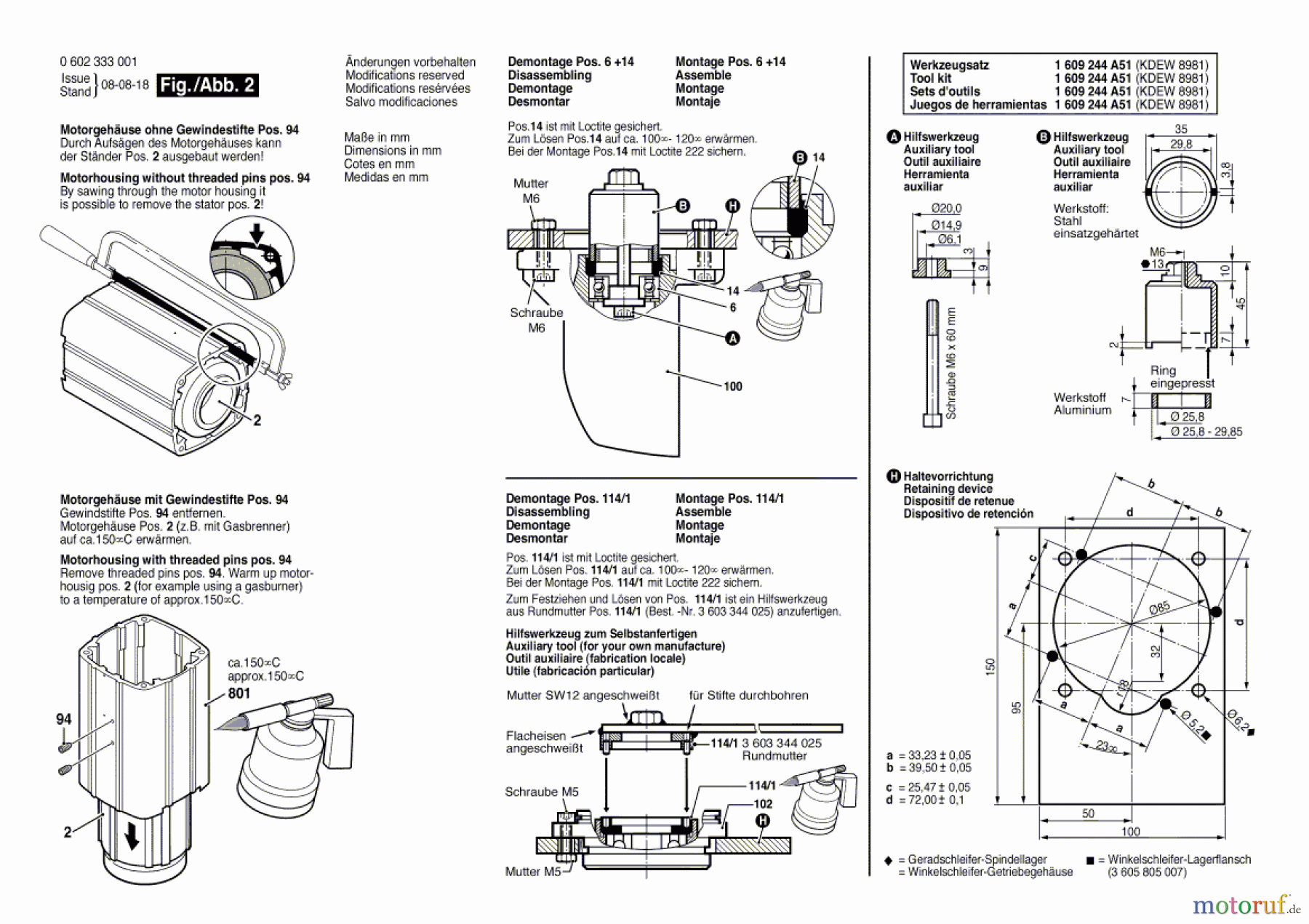  Bosch Werkzeug Hf-Winkelschleifer ---- Seite 2