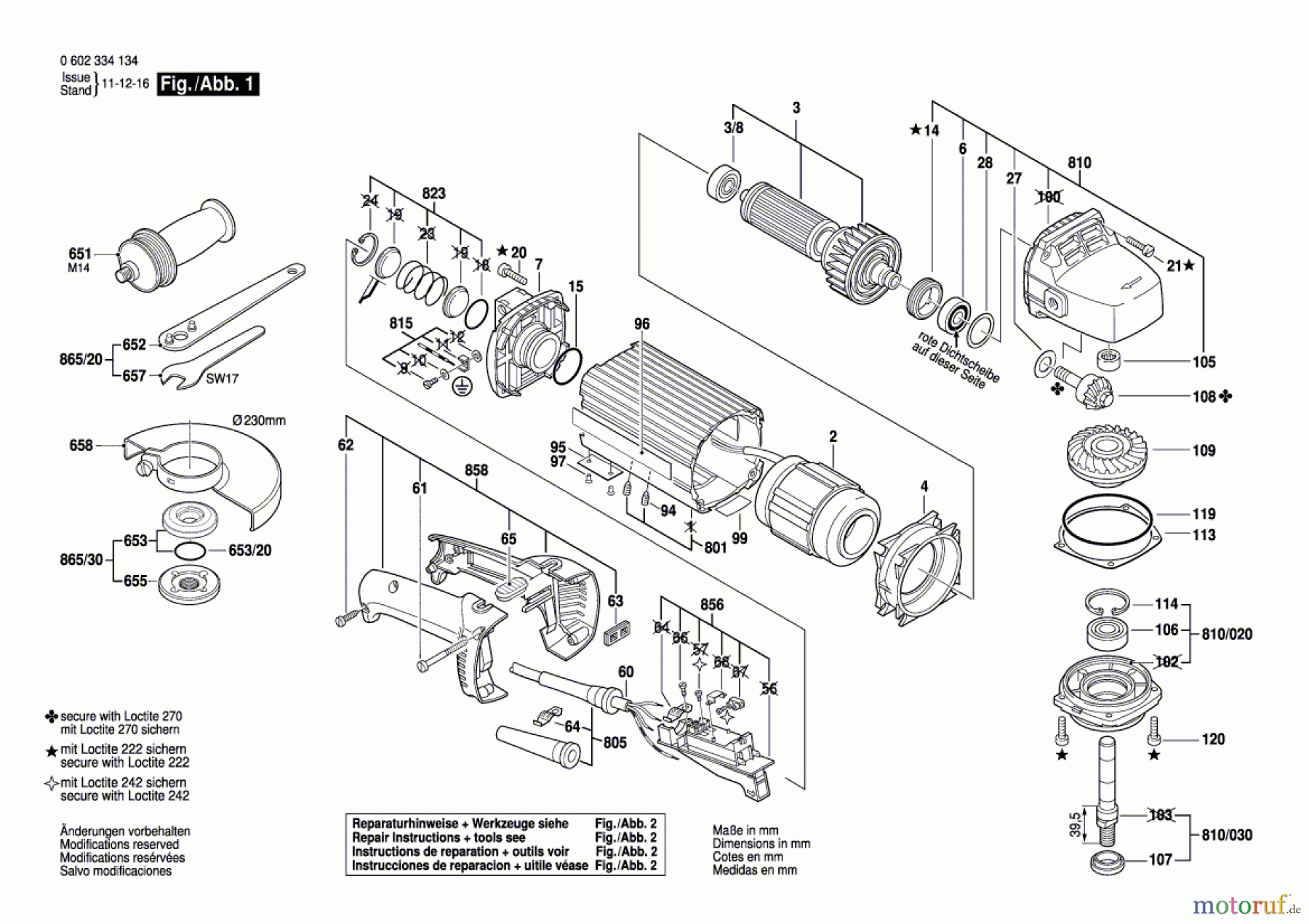  Bosch Werkzeug Flachkopfwinkelschleifer ---- Seite 1