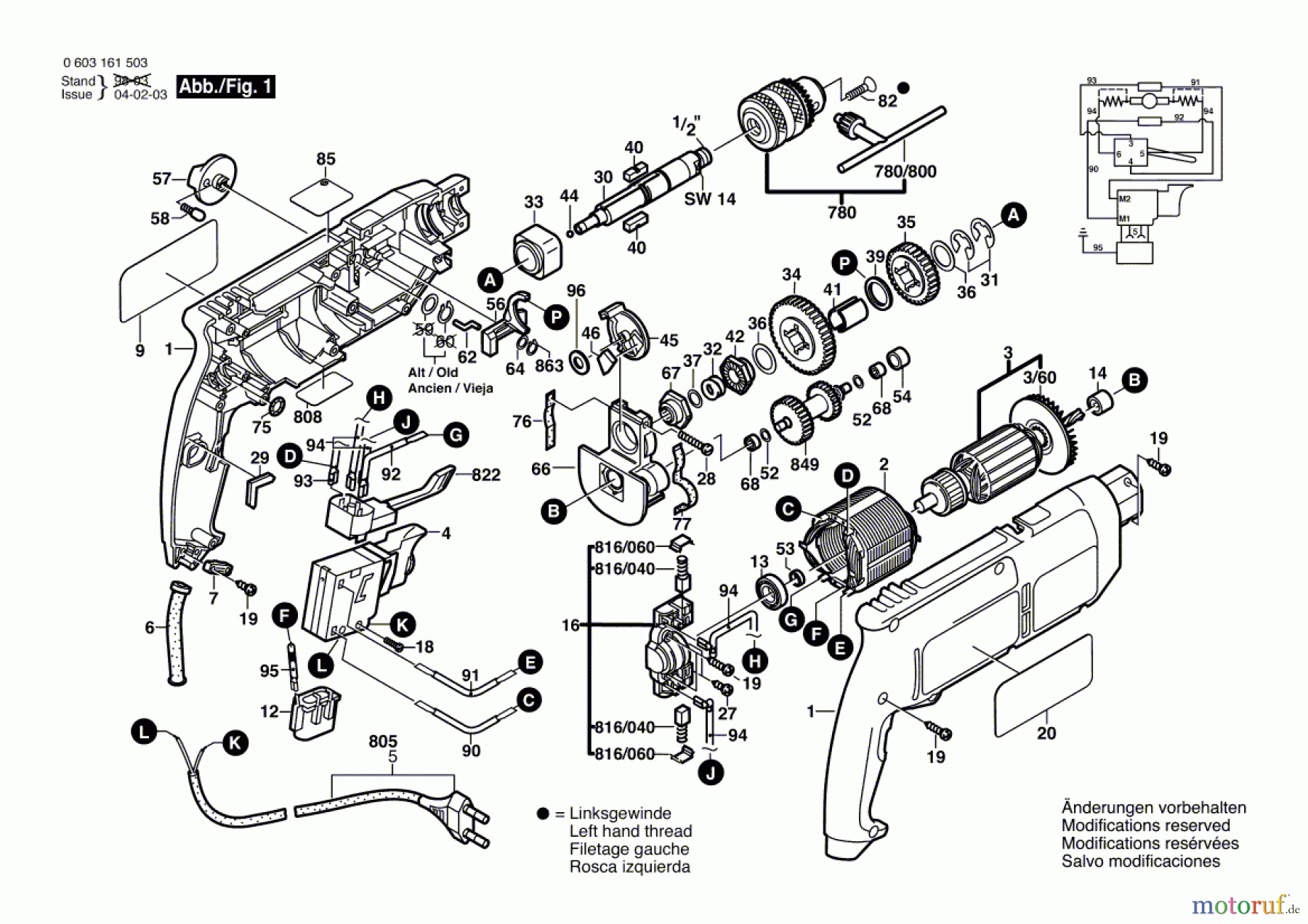  Bosch Werkzeug Schlagbohrmaschine CSB 650-2 RE Seite 1