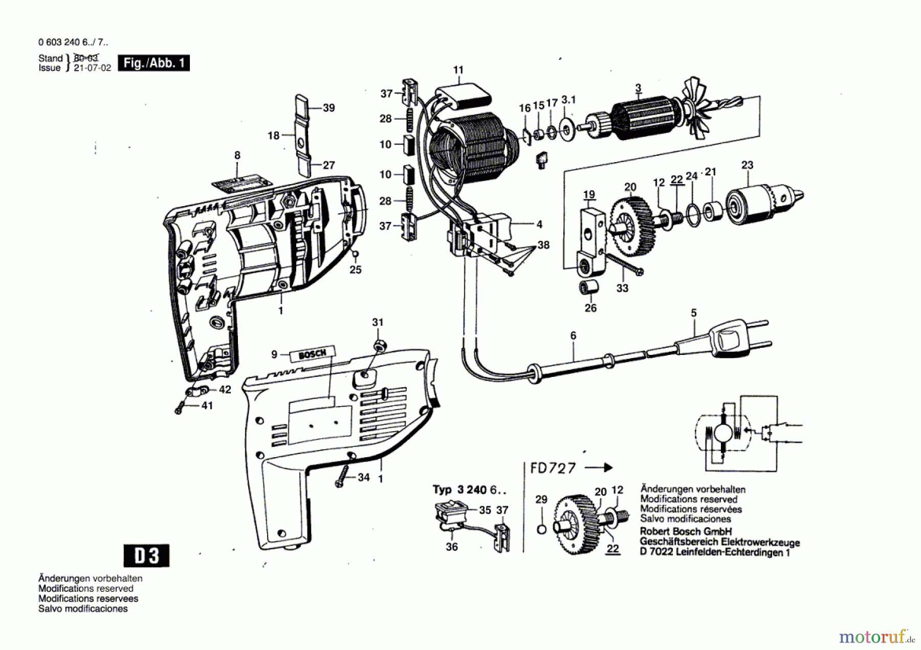  Bosch Werkzeug Schlagbohrmaschine ---- Seite 1