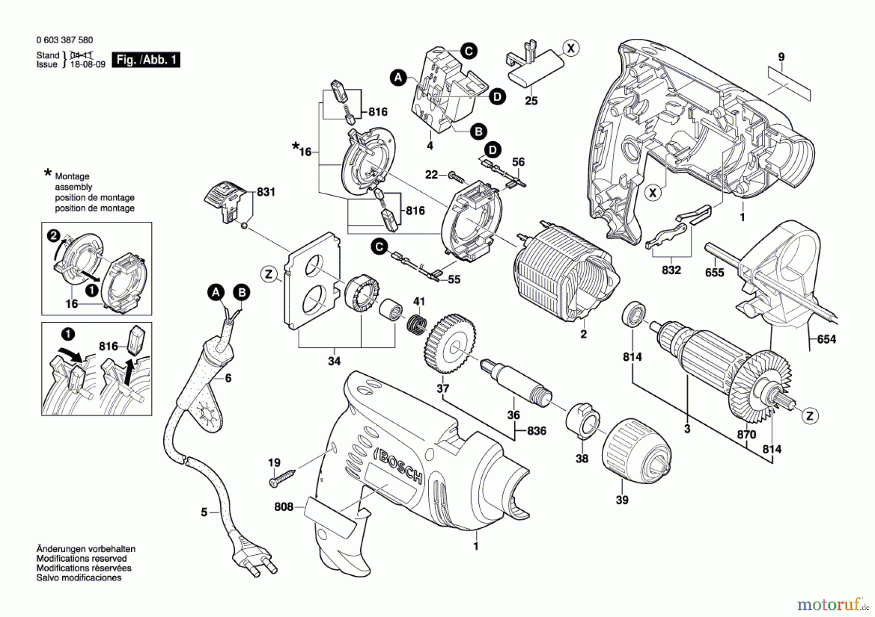  Bosch Werkzeug Schlagbohrmaschine PSB 550 RE Seite 1