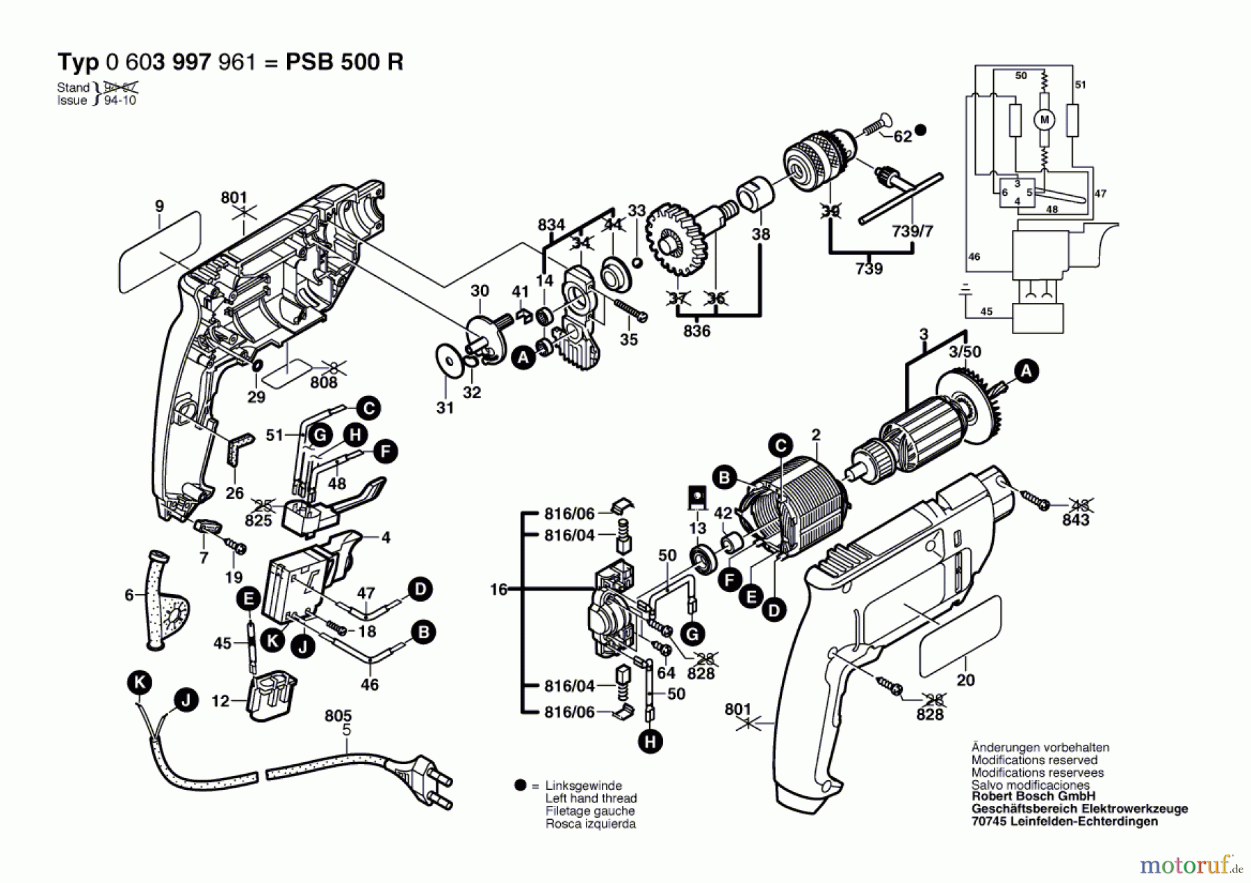  Bosch Werkzeug Schlagbohrmaschine PSB 500 R Seite 1