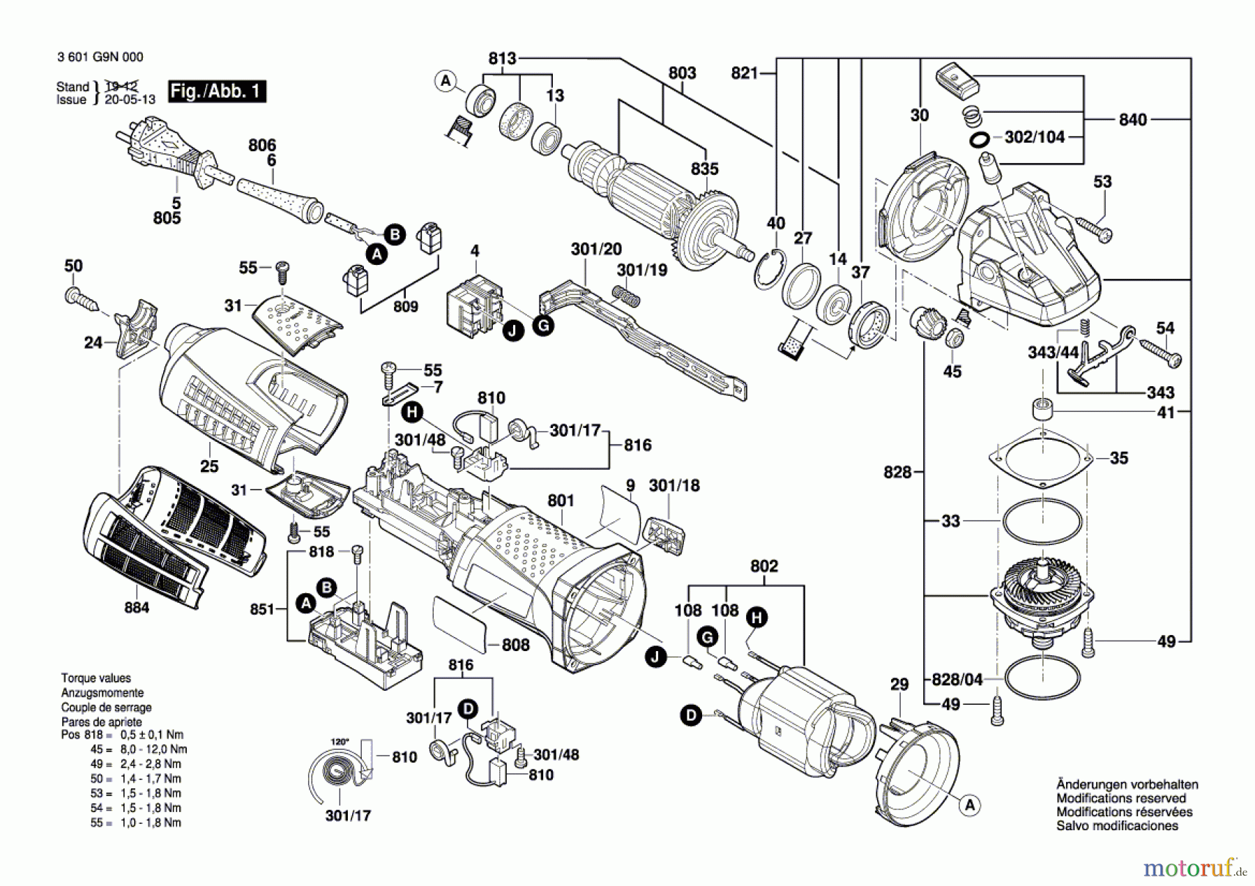  Bosch Werkzeug Winkelschleifer GWS 19-150 CI Seite 1