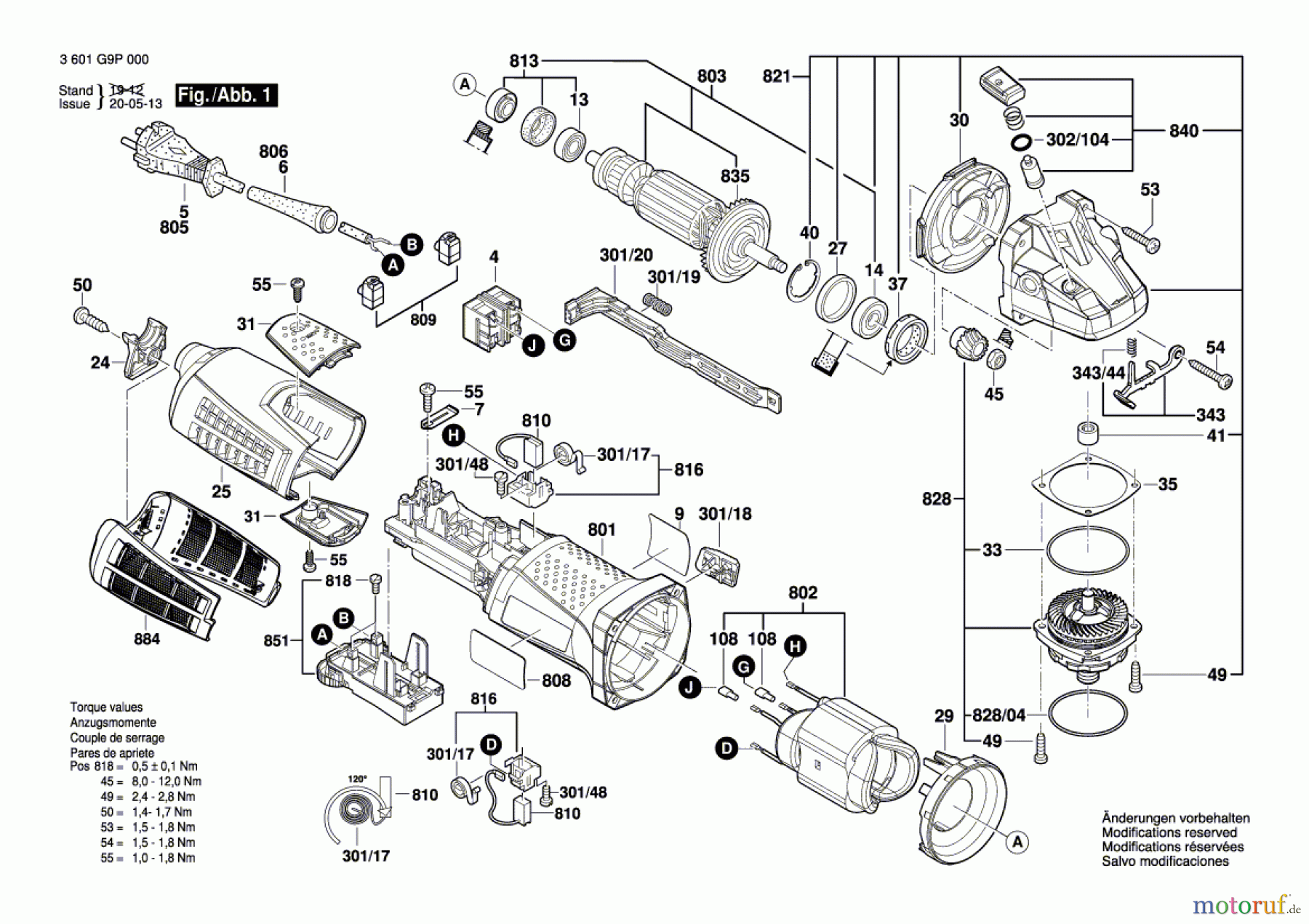  Bosch Werkzeug Winkelschleifer GWS 19-125 CIE Seite 1
