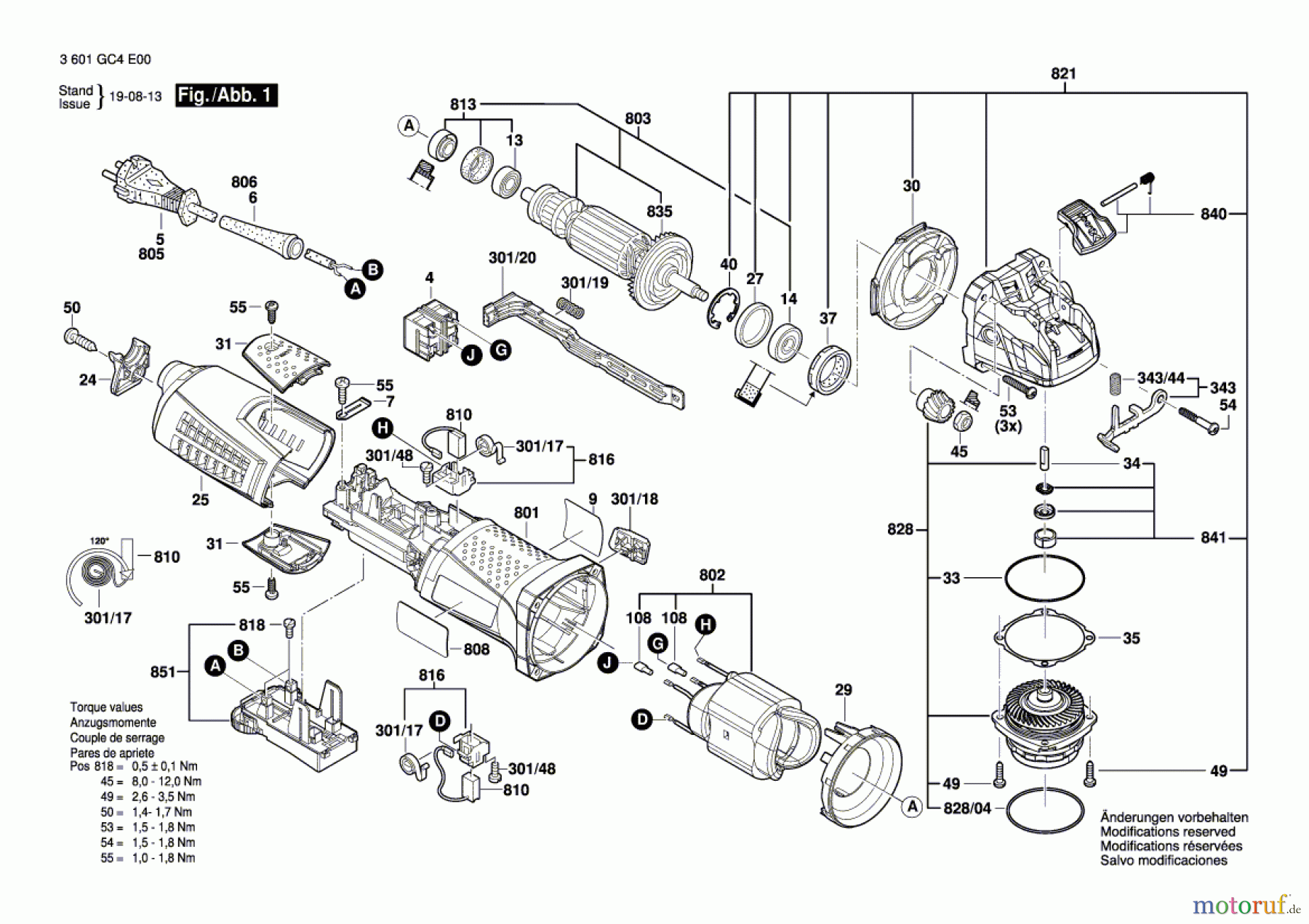  Bosch Werkzeug Winkelschleifer BAGX 125 Seite 1
