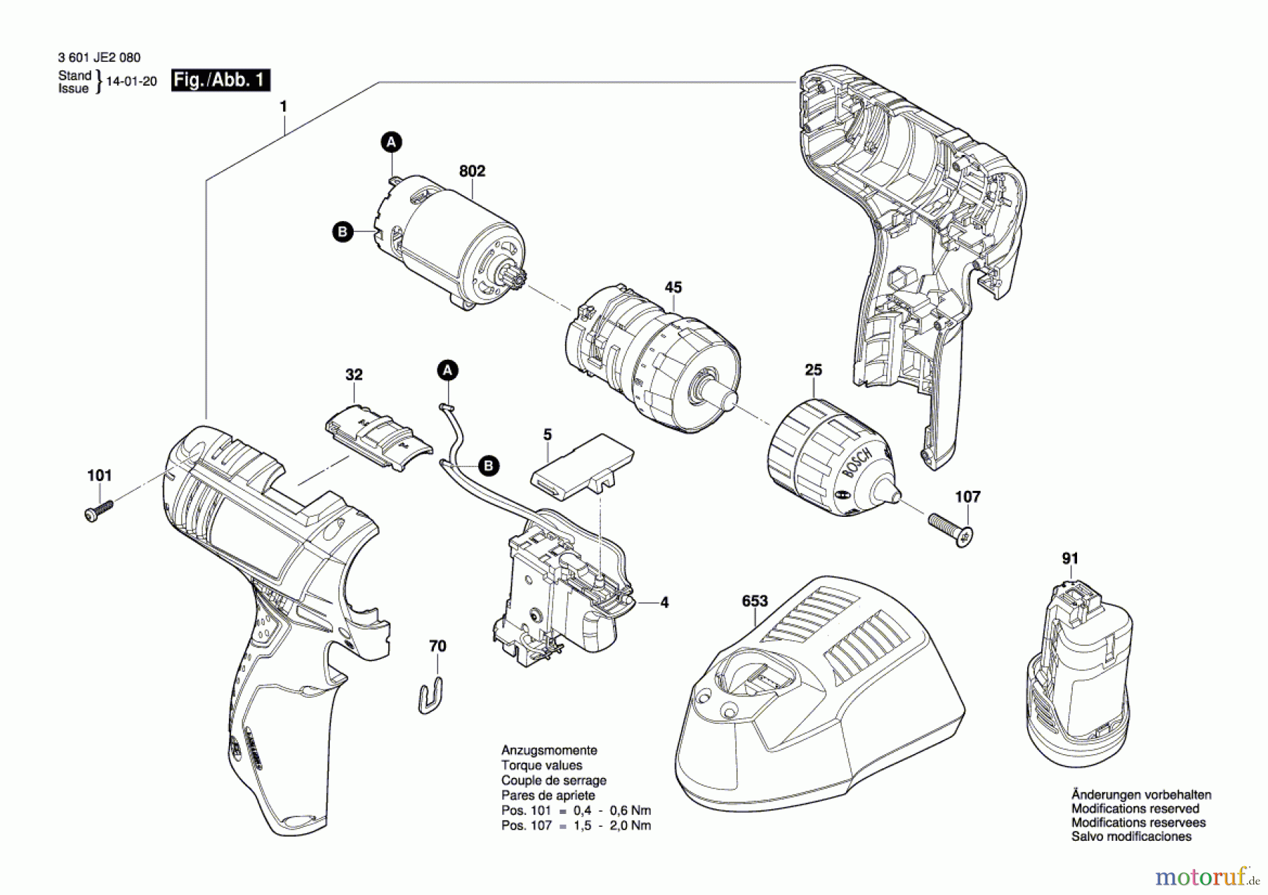  Bosch Akku Werkzeug Akku-Bohrschrauber GSR 1080-2-LI Seite 1