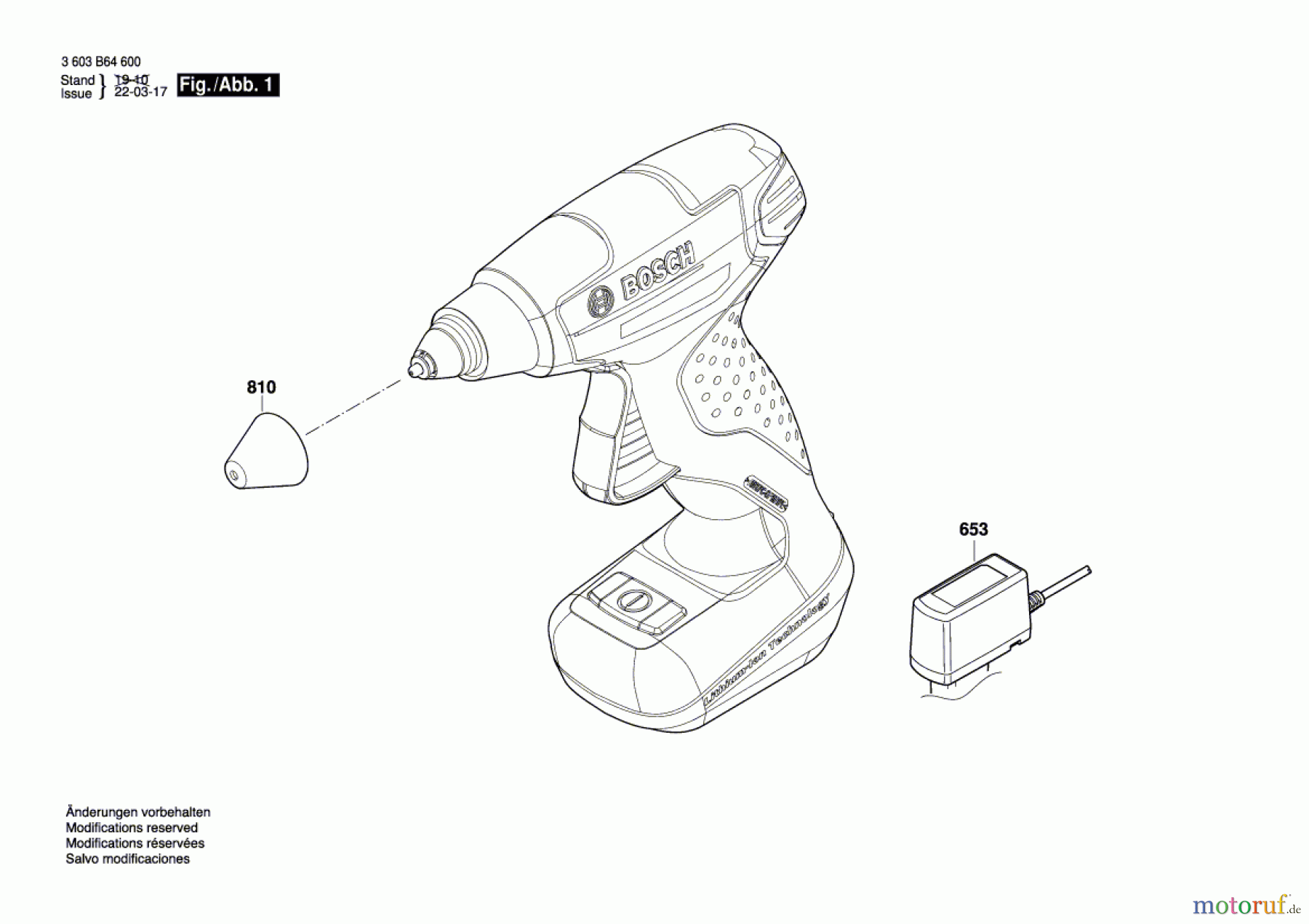  Bosch Werkzeug Klebepistole PKP 36 LI Seite 1