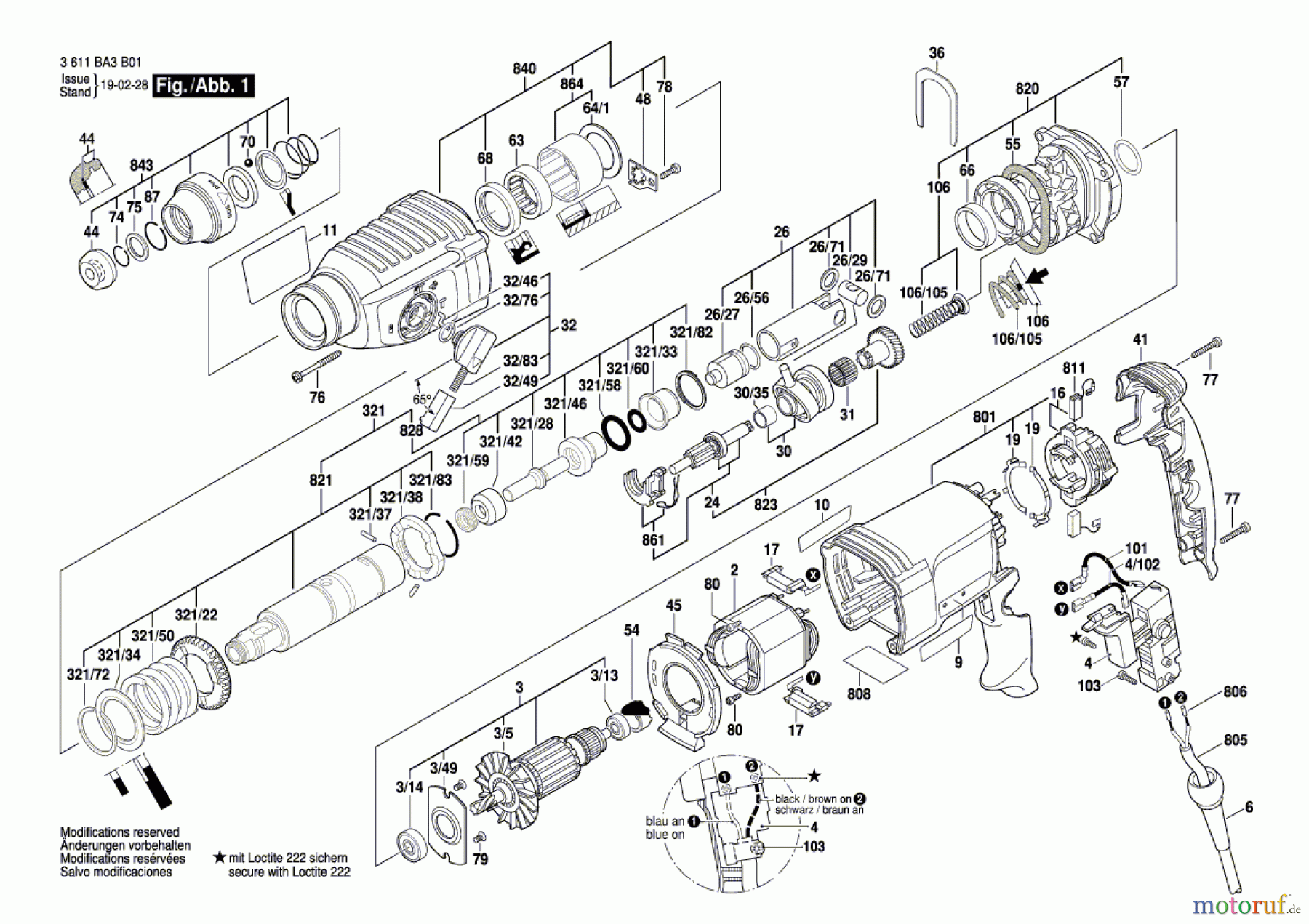  Bosch Werkzeug Bohrhammer 2 Kg BHD 2-26 Seite 1