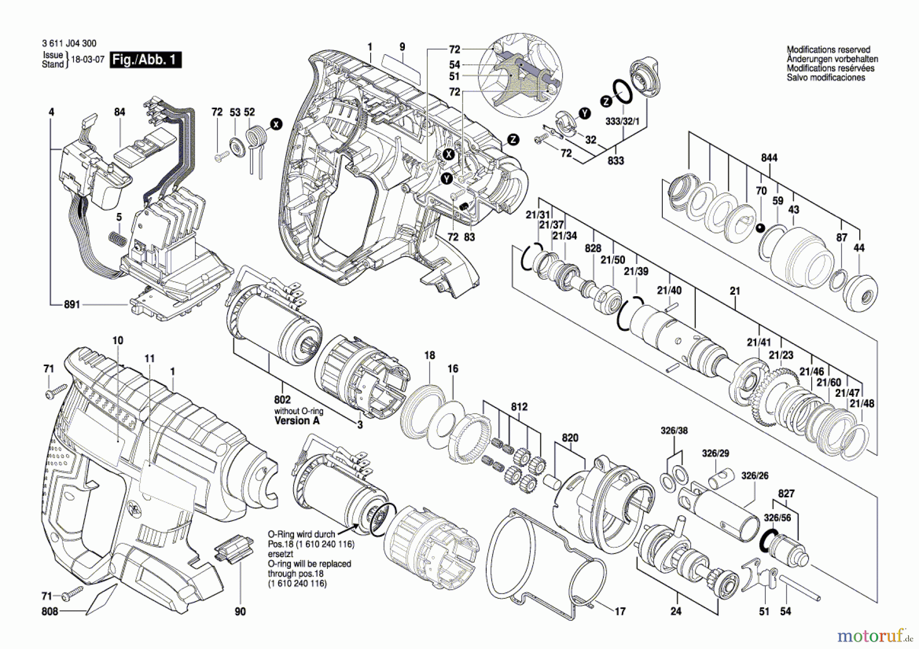  Bosch Akku Werkzeug Akku-Bohrhammer GBH 18 V-LI Seite 1