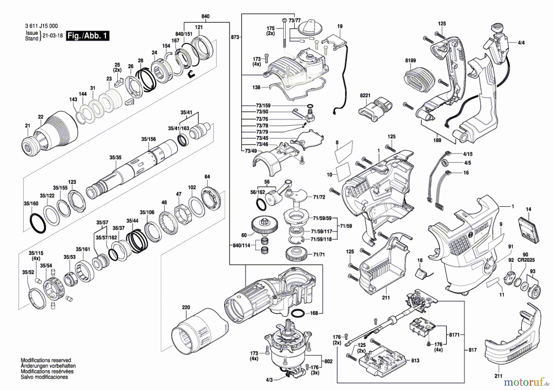  Bosch Akku Werkzeug Akku-Bohrhammer GBH 18V-36 C Seite 1