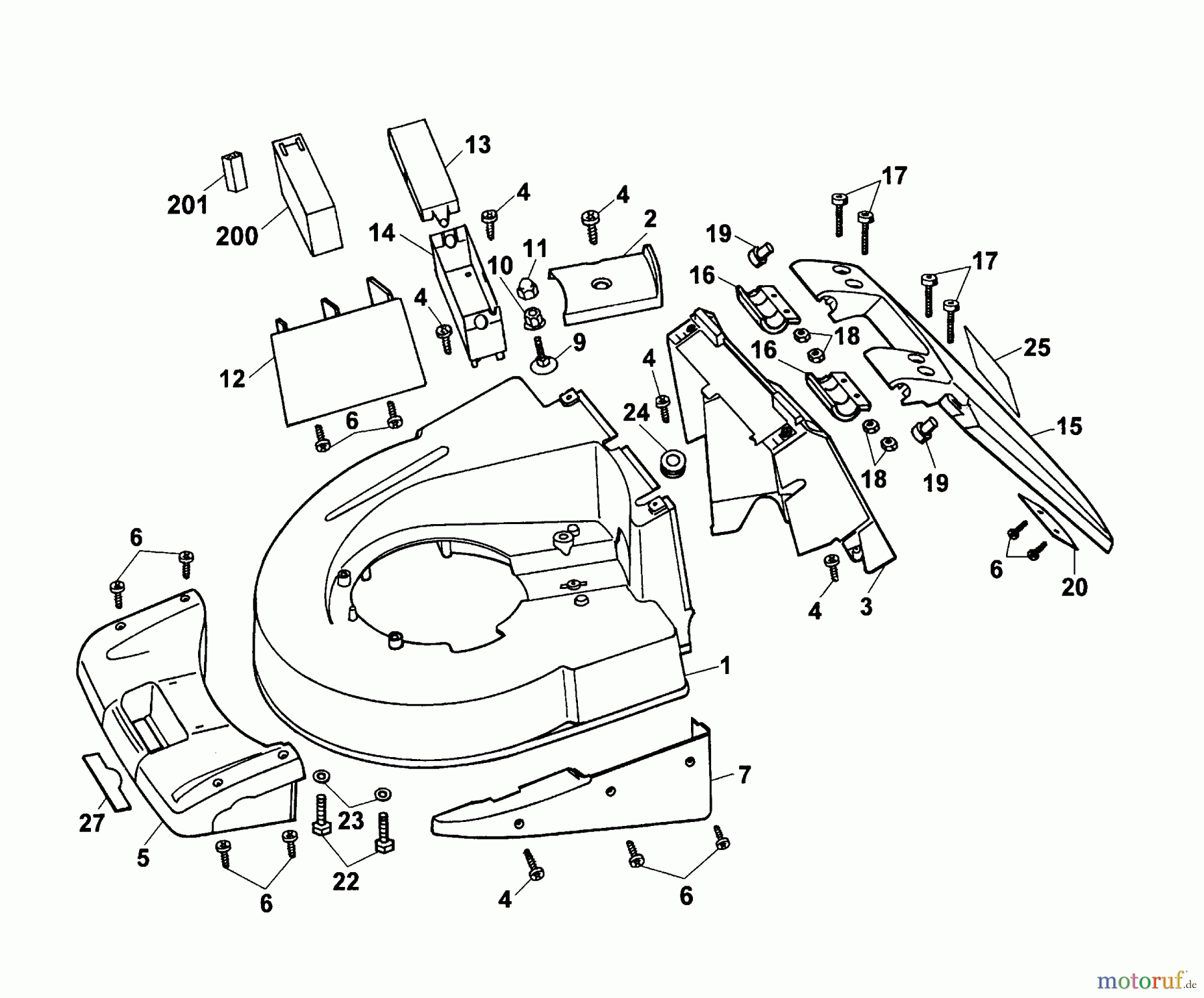  Wolf-Garten Motormäher mit Antrieb 6.47 BAi 6460000  (2003) Mähwerksgehäuse