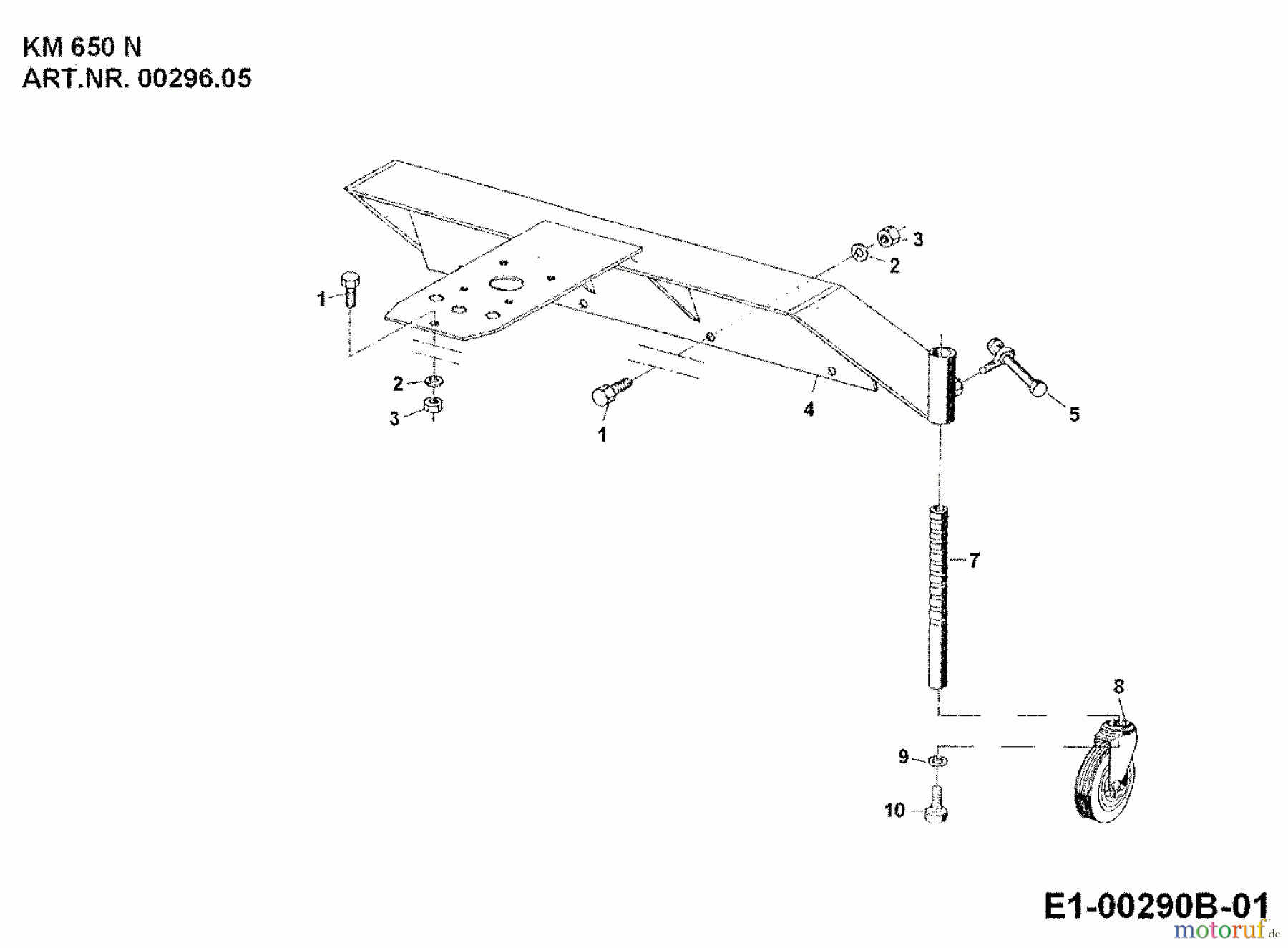  MTD Zubehör Zubehör Einachser Frontkehrmaschine KM 650 N für 550-750 00296.05  (1992) Radträger, Räder