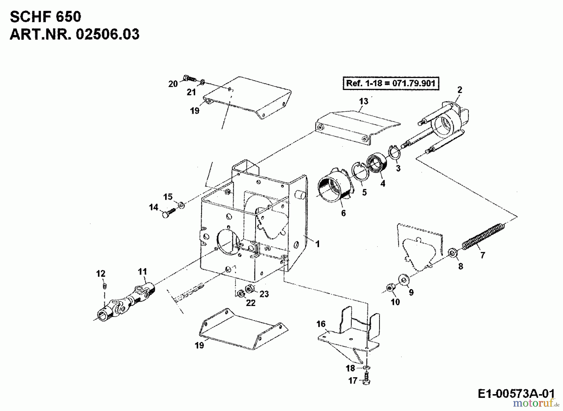  MTD Zubehör Zubehör Einachser Schneefräse SCHF 650 für 550-750 02506.03  (1995) Gelenkwelle, Kardanmat