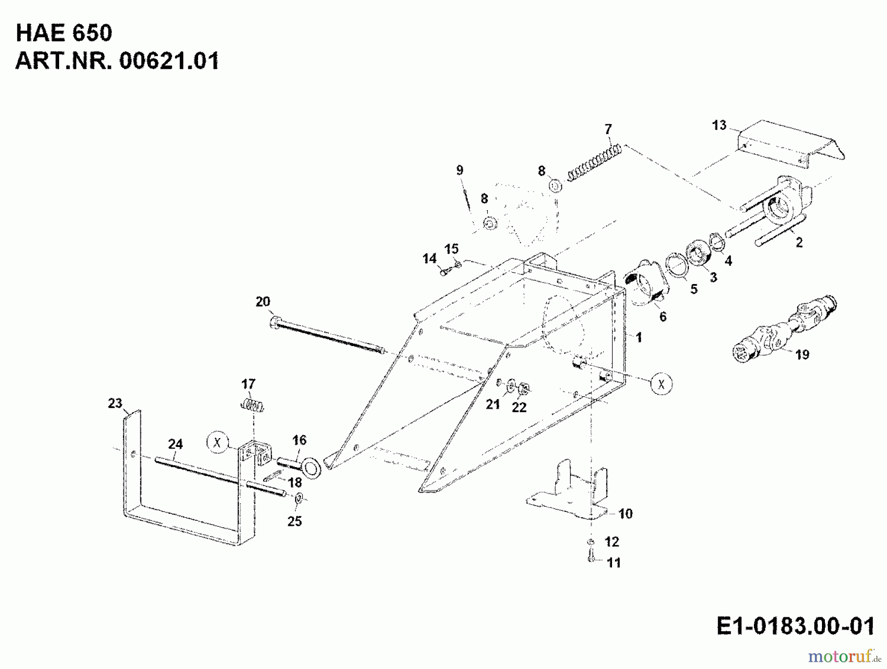  MTD Zubehör Zubehör Einachser Häcksler HAE 650 für 550-750 00621.01  (1992) Gelenkwelle