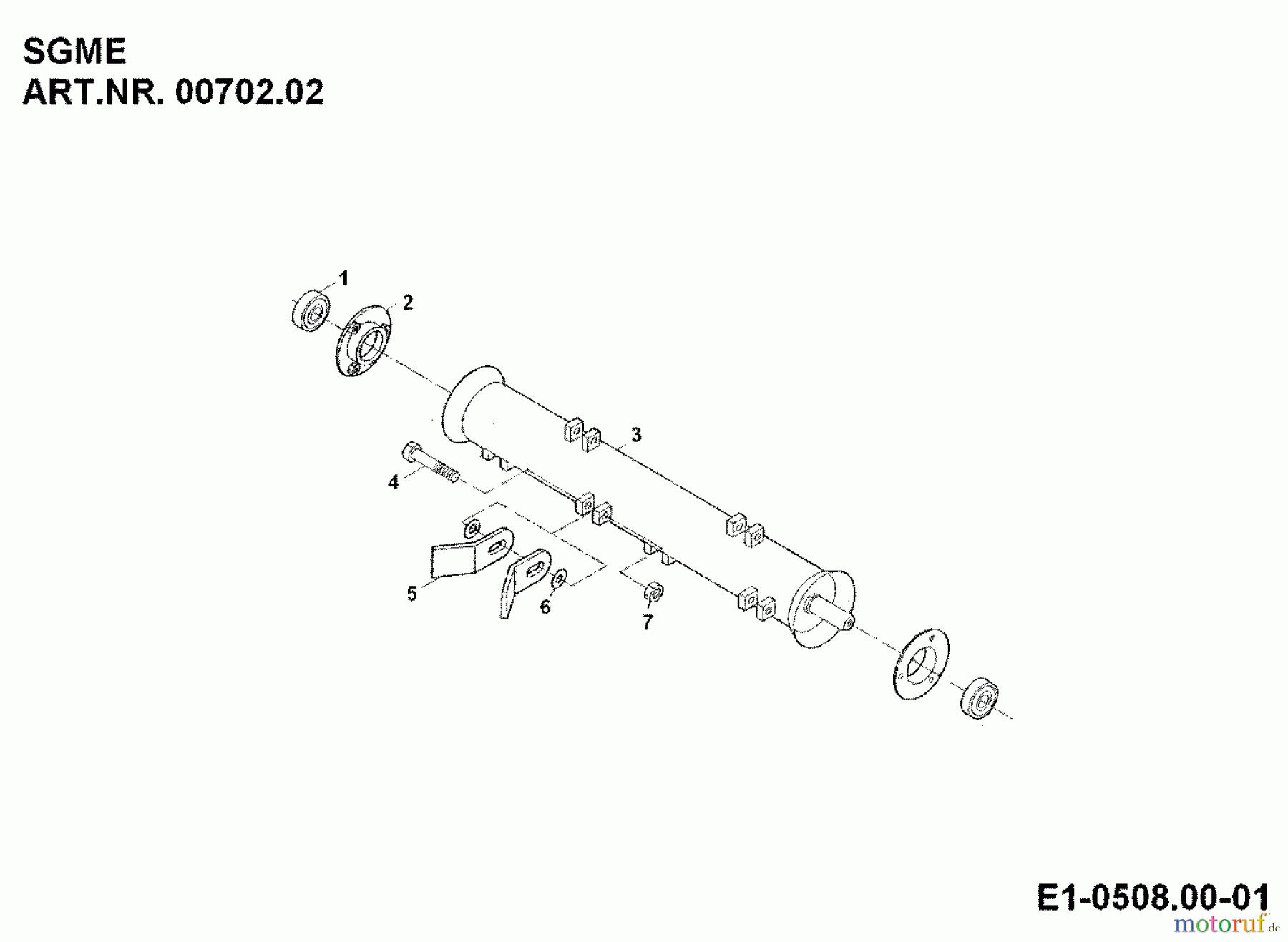  MTD Zubehör Zubehör Einachser Schlegelmähwerk SGME für 550-750 00702.02  (1995) Antriebswelle